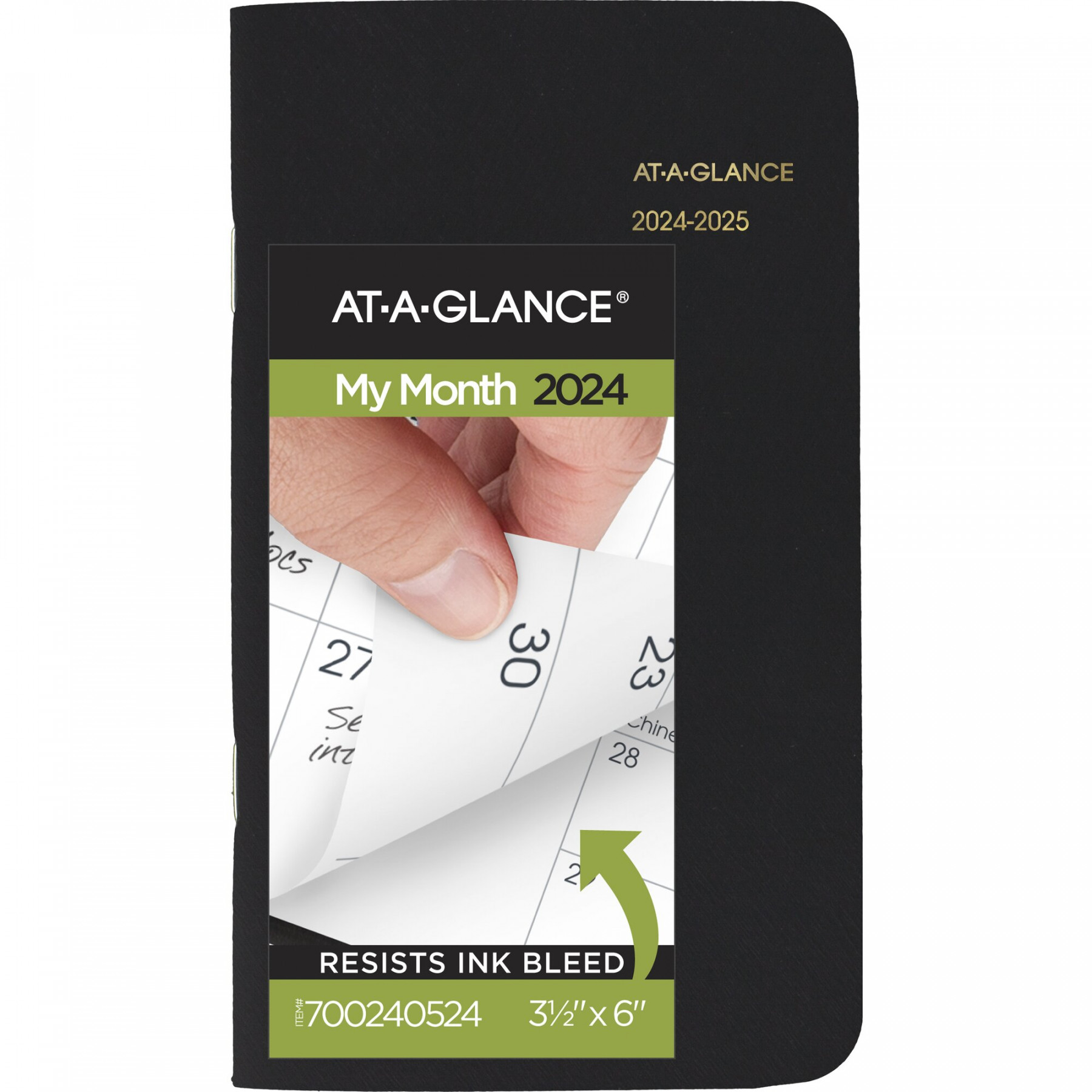 AT-A-GLANCE - Two Year Monthly Planner Black Pocket x