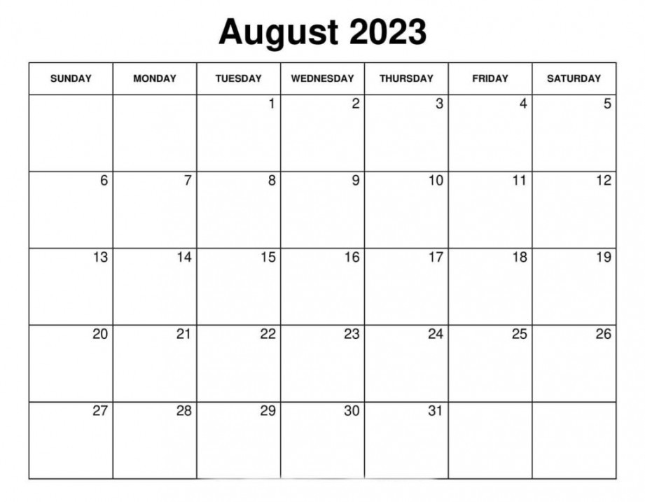 August  Printable Calendar Template: Stay Organized and