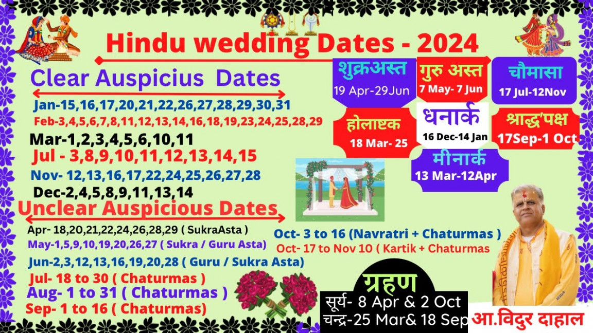 Auspicious Hindu Wedding Dates -  // विवाह मुहूर्त-