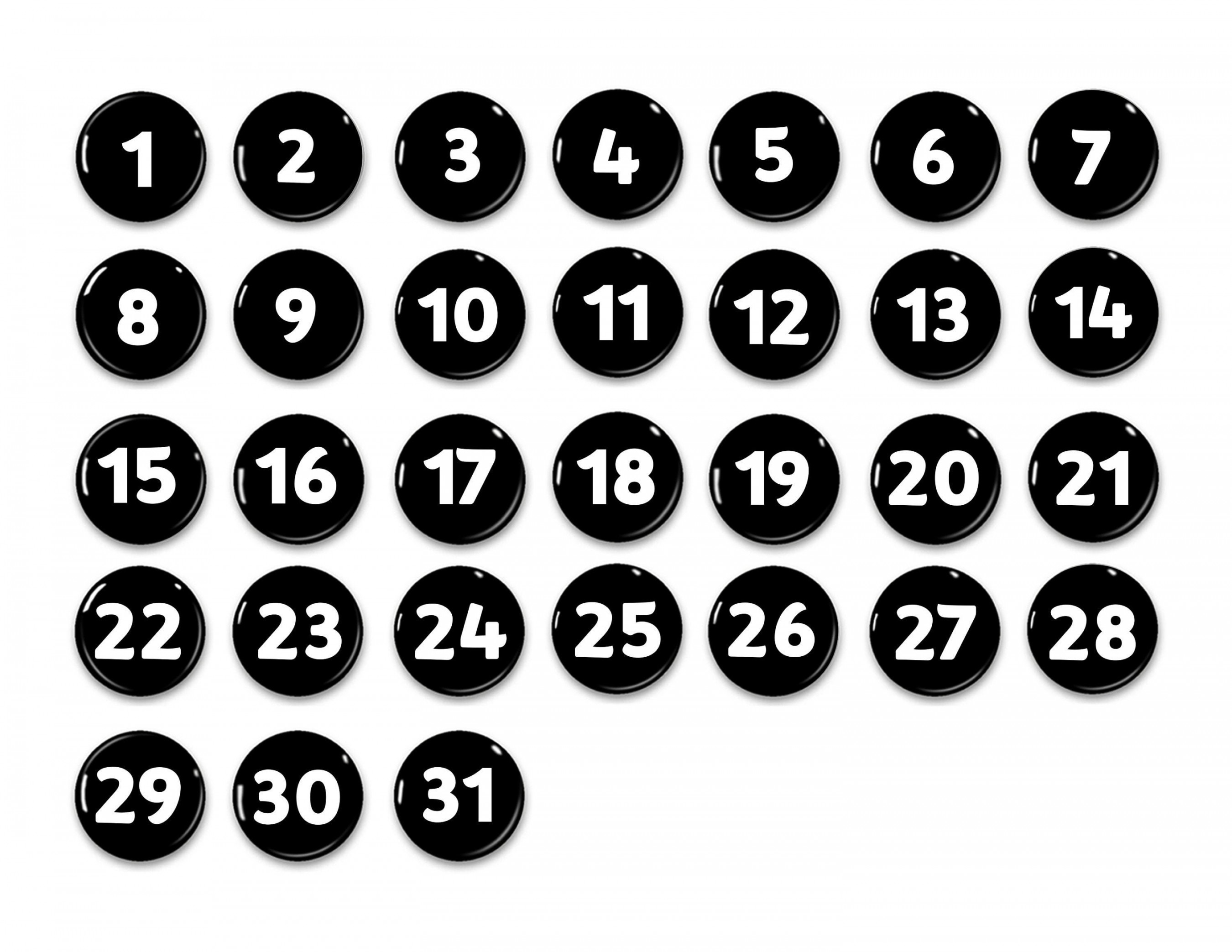 Black and White Perpetual Calendar-numbers -3  - Etsy Norway