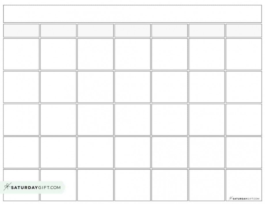Blank Calendar templates -  Cute & Free Printables  SaturdayGift
