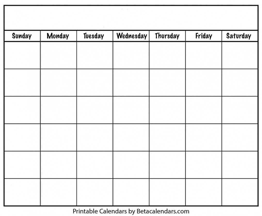 Blank Calendars -  Free Printable