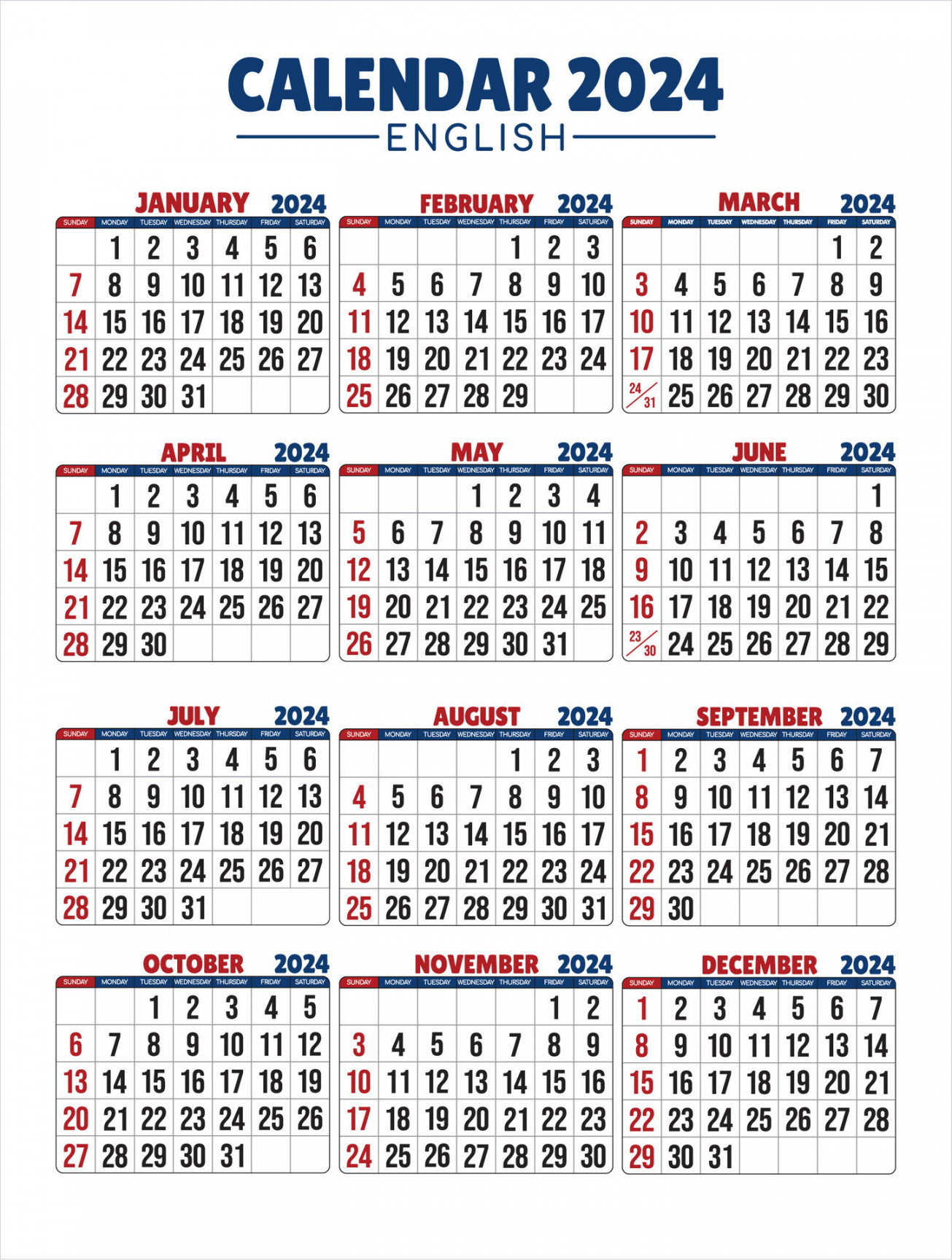 Calendar  - All months  Vector Art at Vecteezy