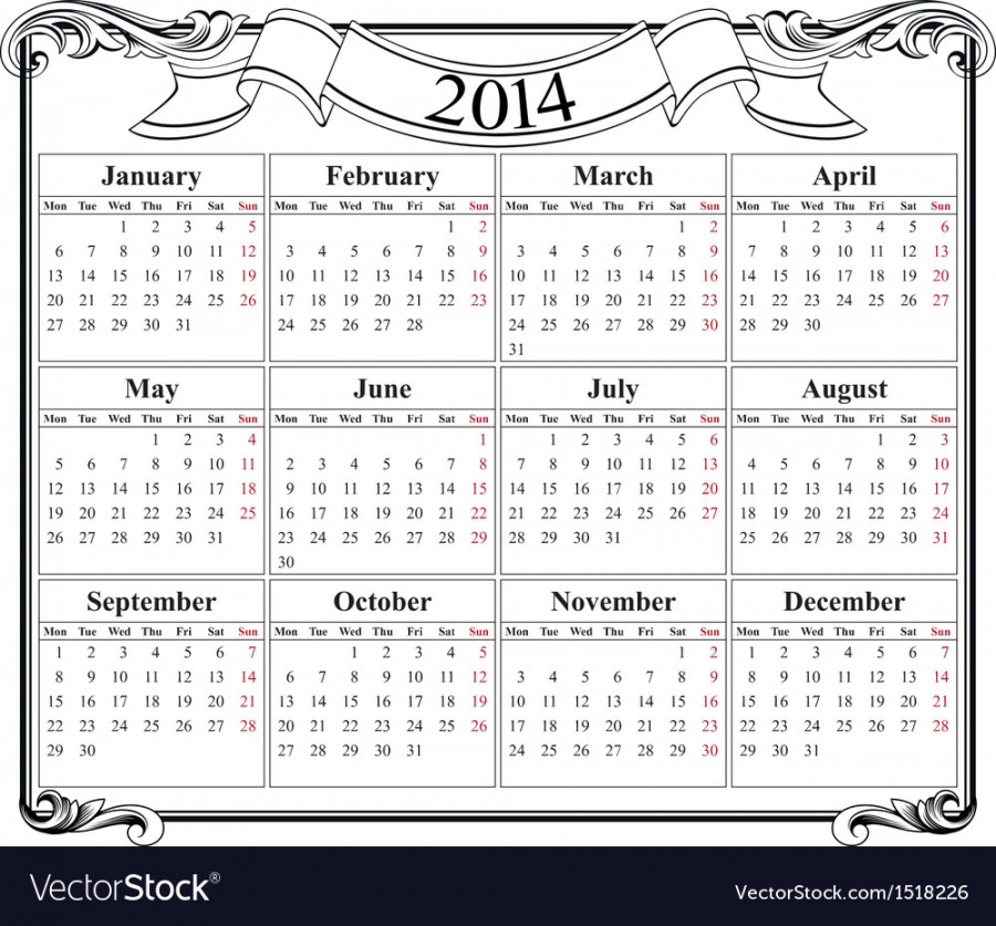 Calendar grid  blank template Royalty Free Vector Image