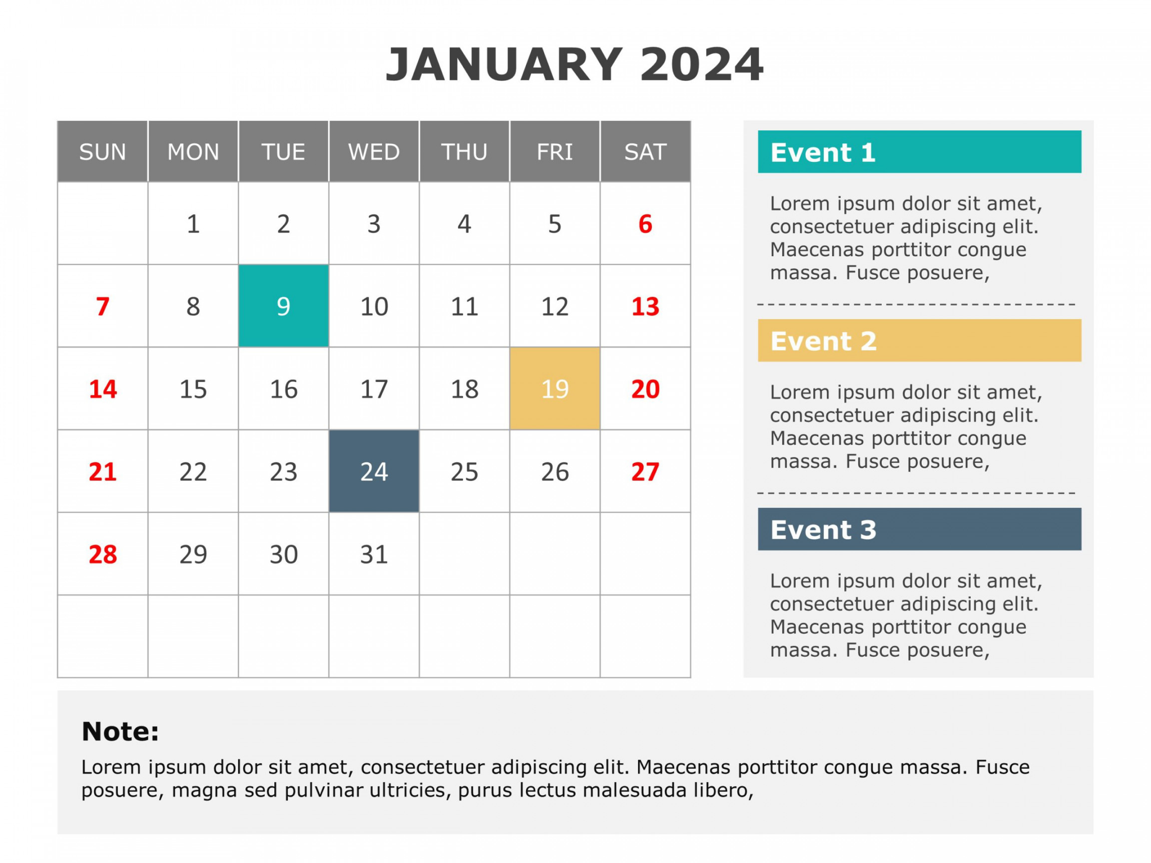 Calendar Planner Slide Template