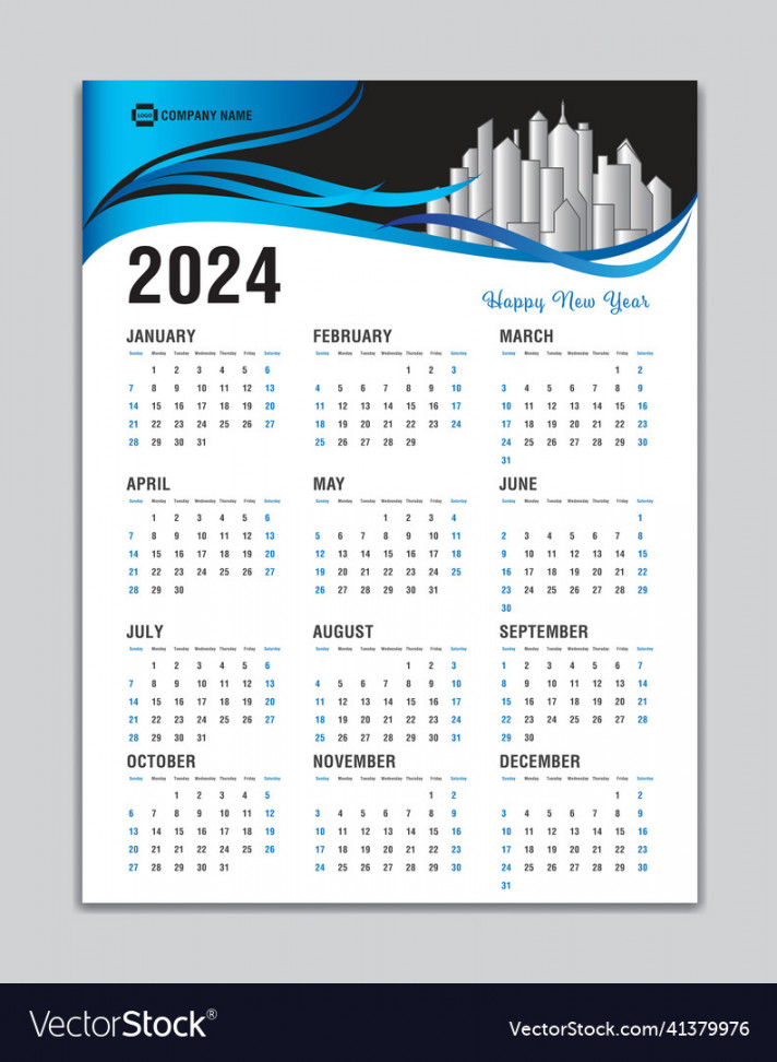 Calendar template- wall Royalty Free Vector Image