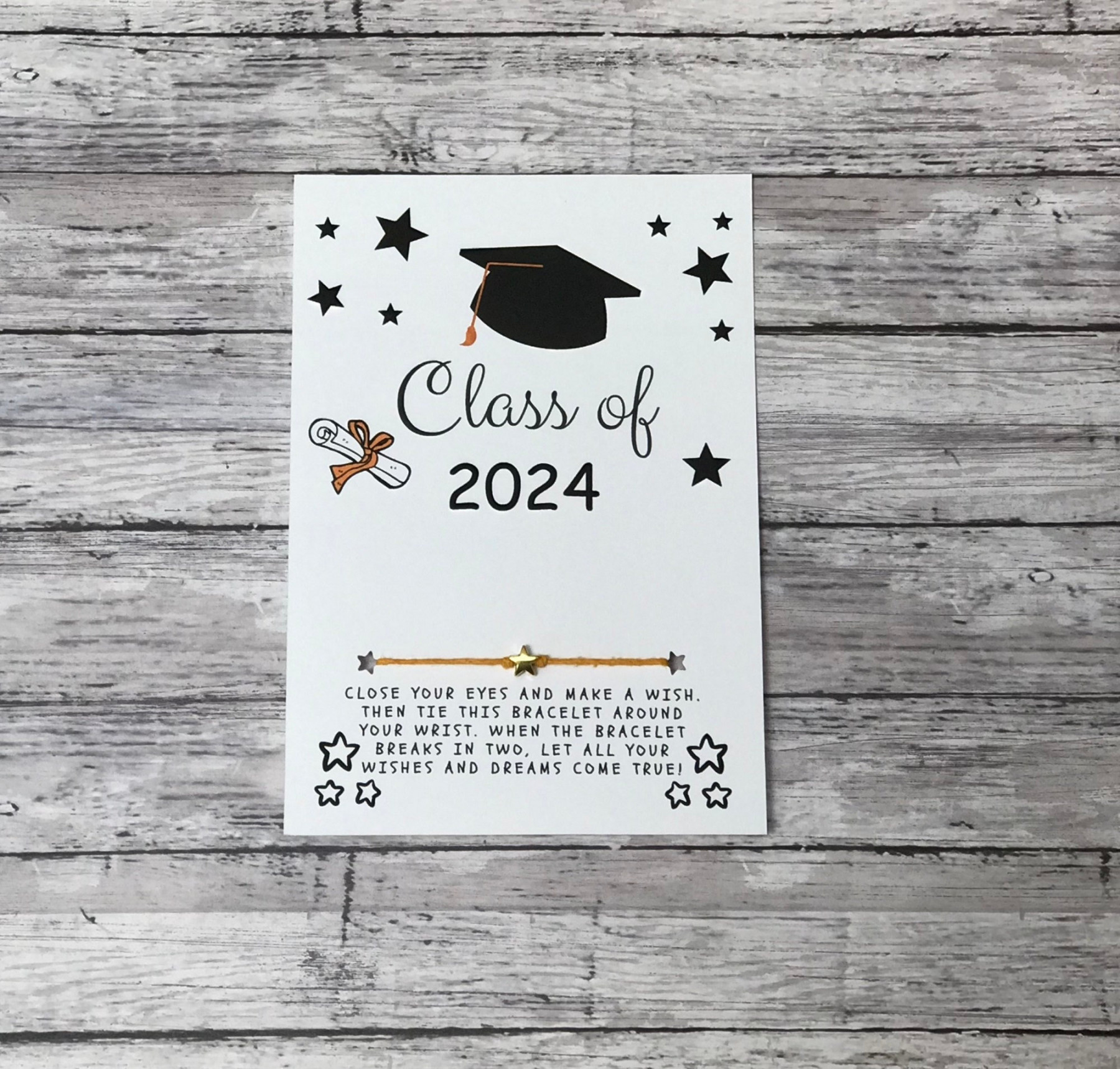Class of Graduate Gift Wish Bracelet Graduation Card - Etsy