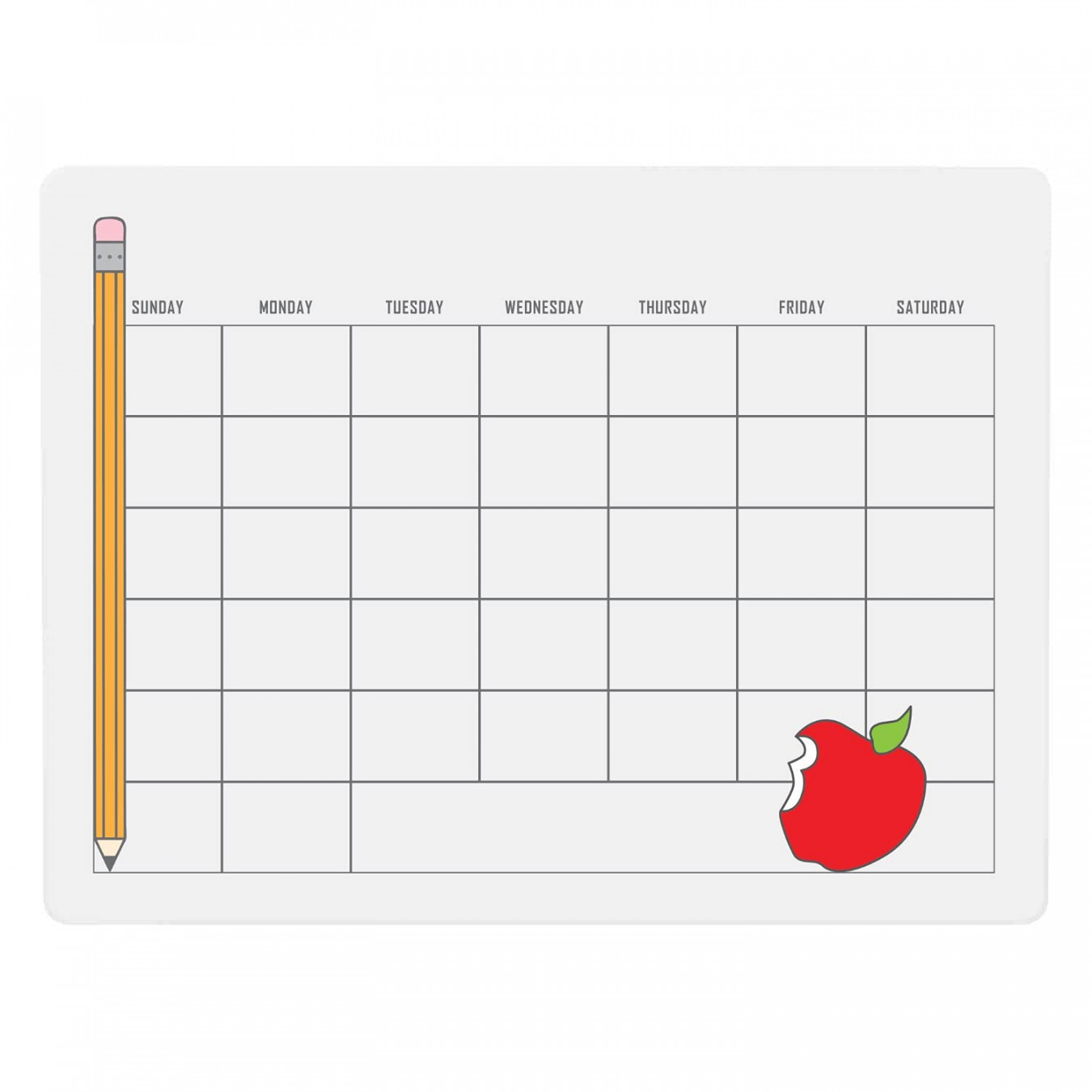 Dry Erase Board Teacher Blank Calendar  x  Inches School Learning Tool,  Grade School or Homeschool Teaching Aid, Teacher Design
