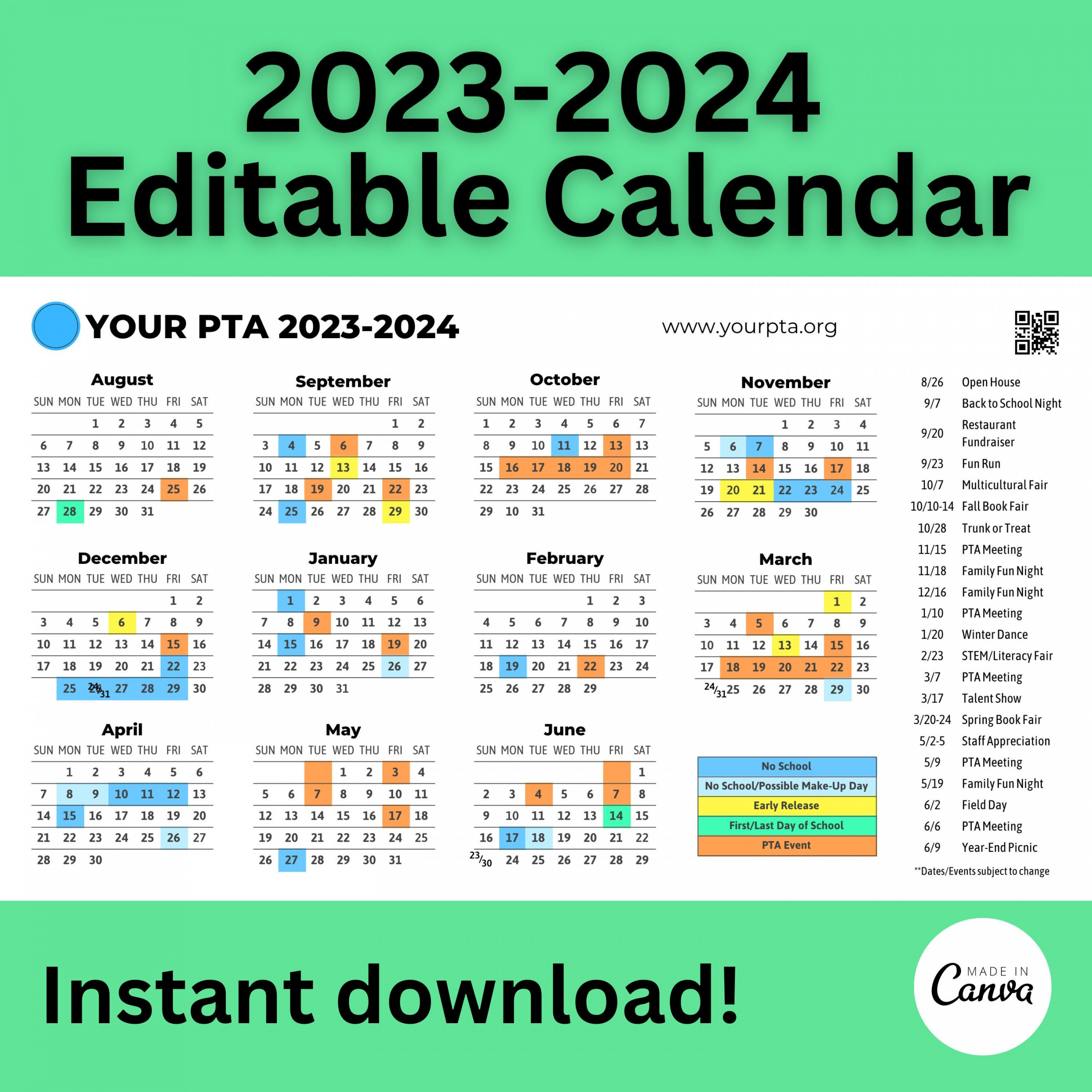 Editable - Calendar Back to School Teacher Calendar - Etsy