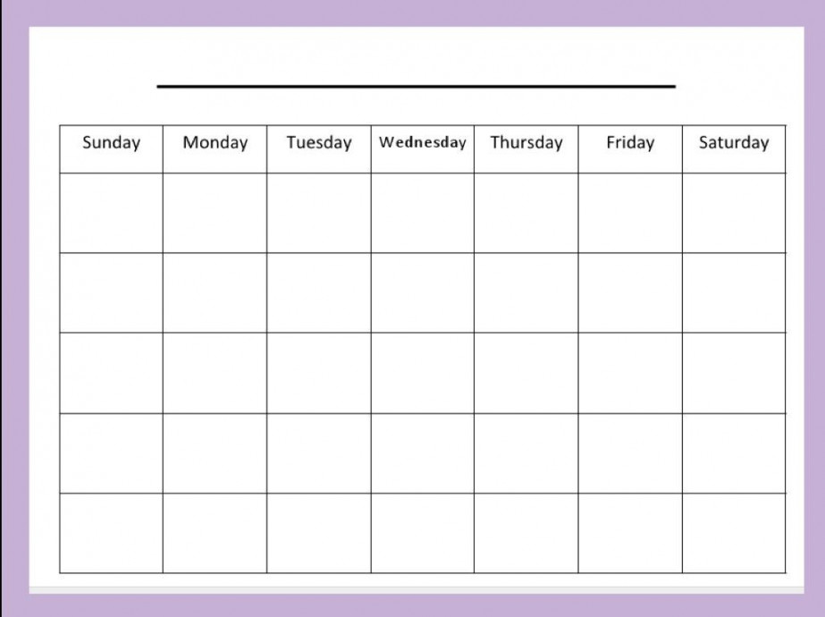 Extraordinary  Week Blank Calendar Printable  Calendar