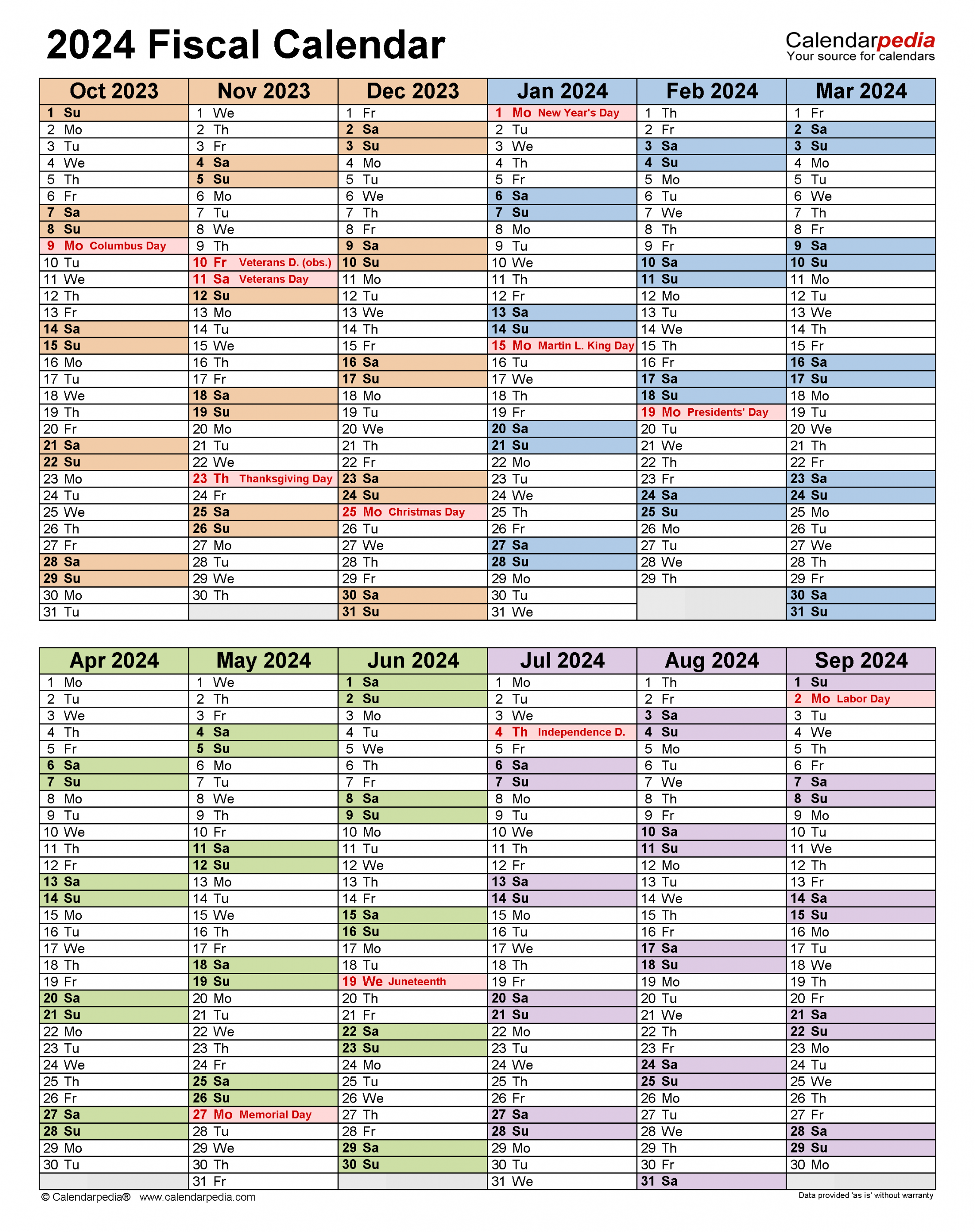 Fiscal Calendars - Free Printable Excel templates