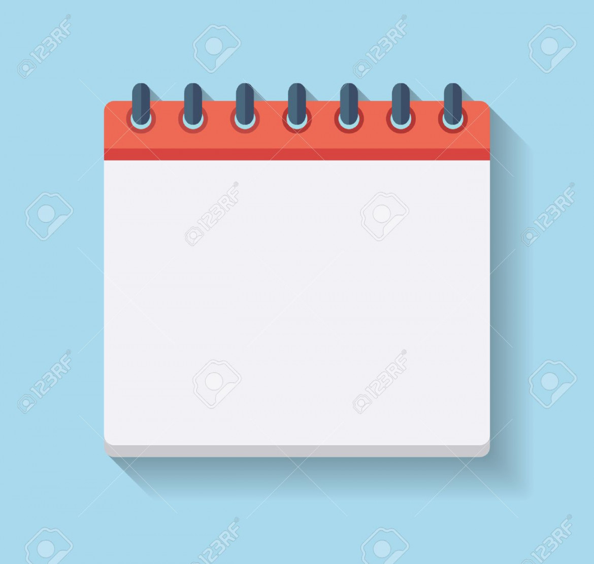 Flat Calendar Icon. Blank Calendar Template