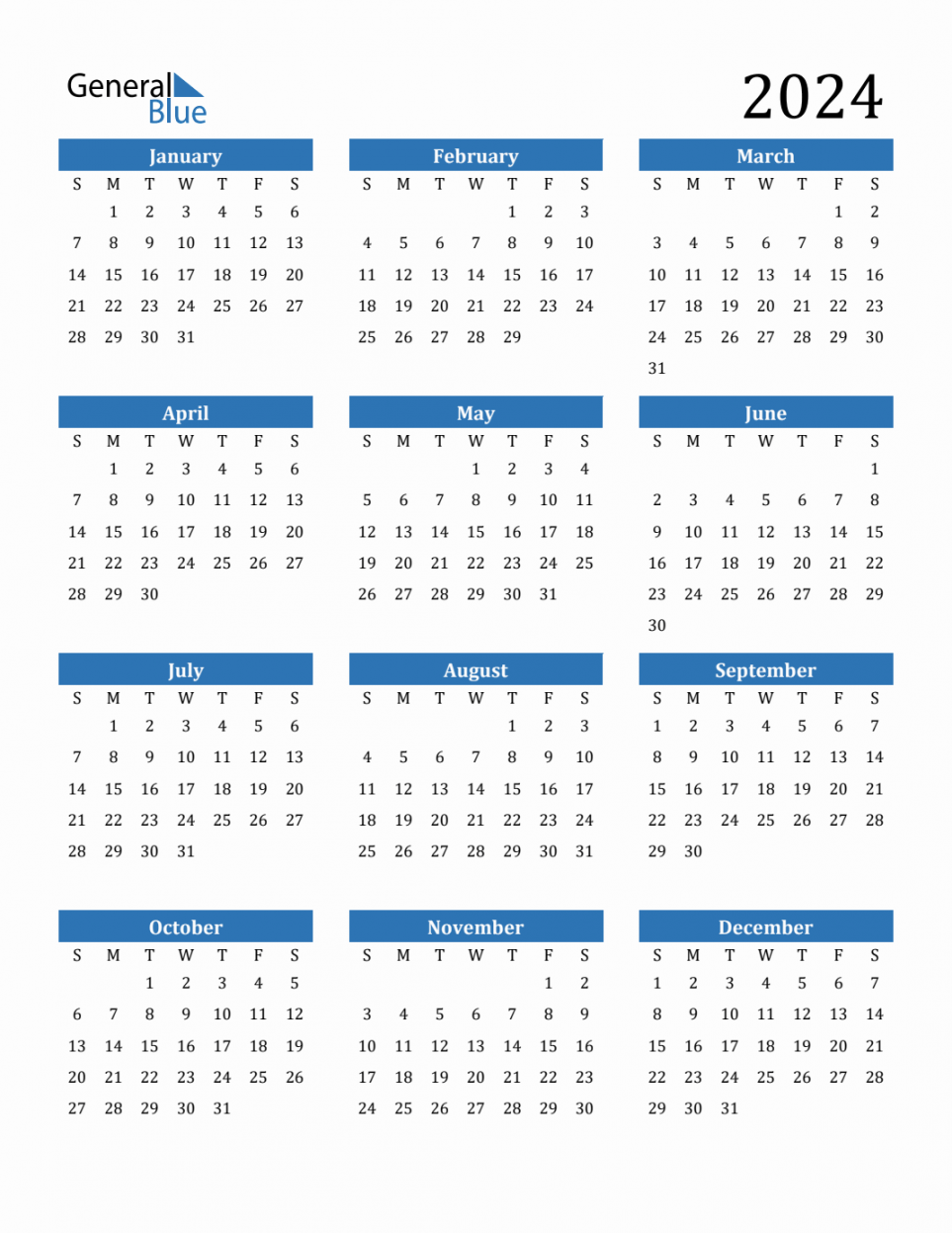 Free  Calendars in PDF, Word, Excel