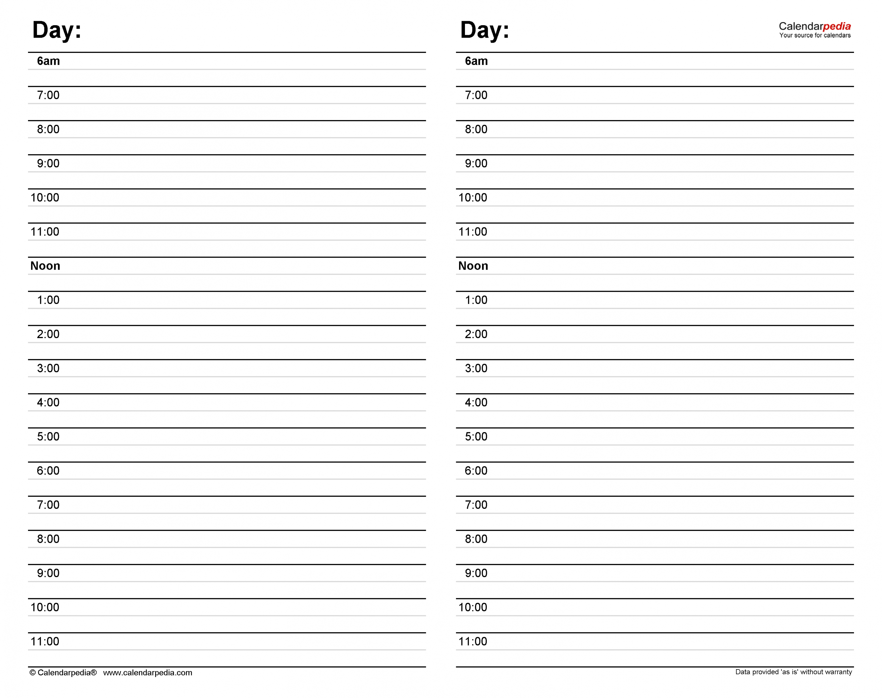 Free Daily Schedules in PDF Format - + Templates