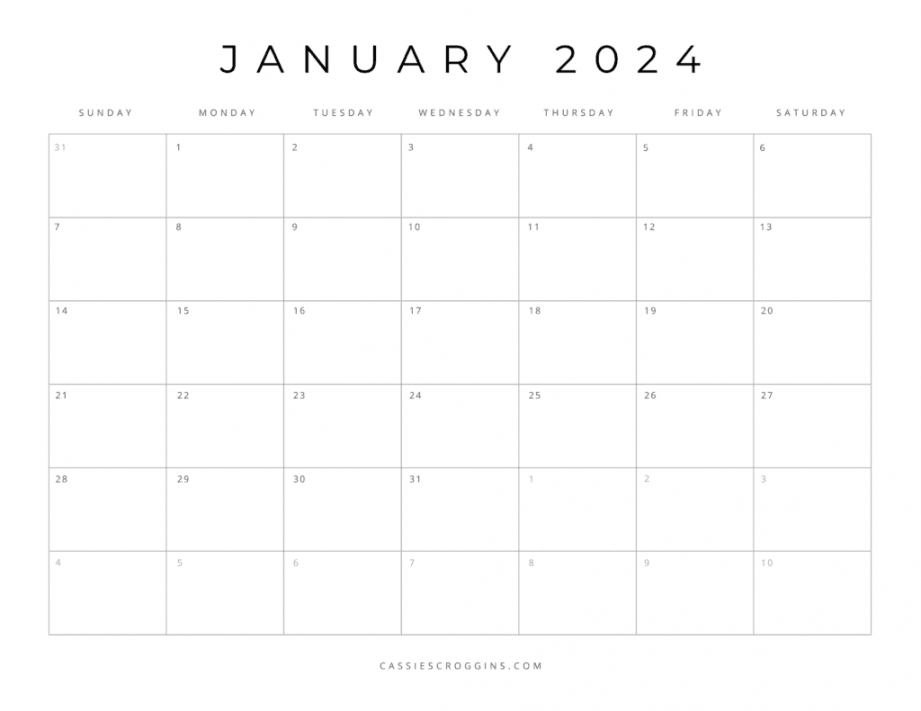 Free Printable Blank Calendar Templates (All Months)