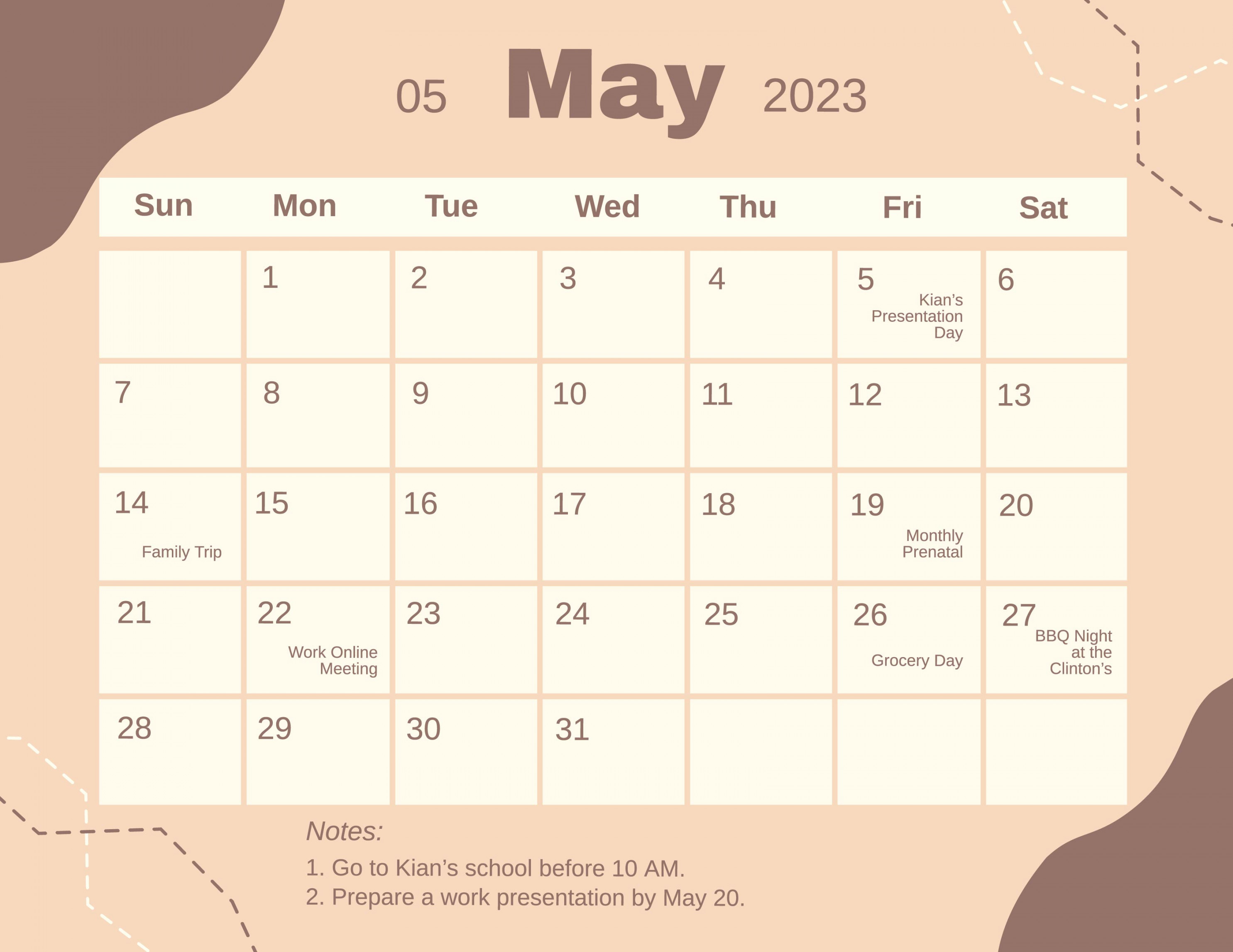 Free Simple May Calendar Template - Download in Word, Google