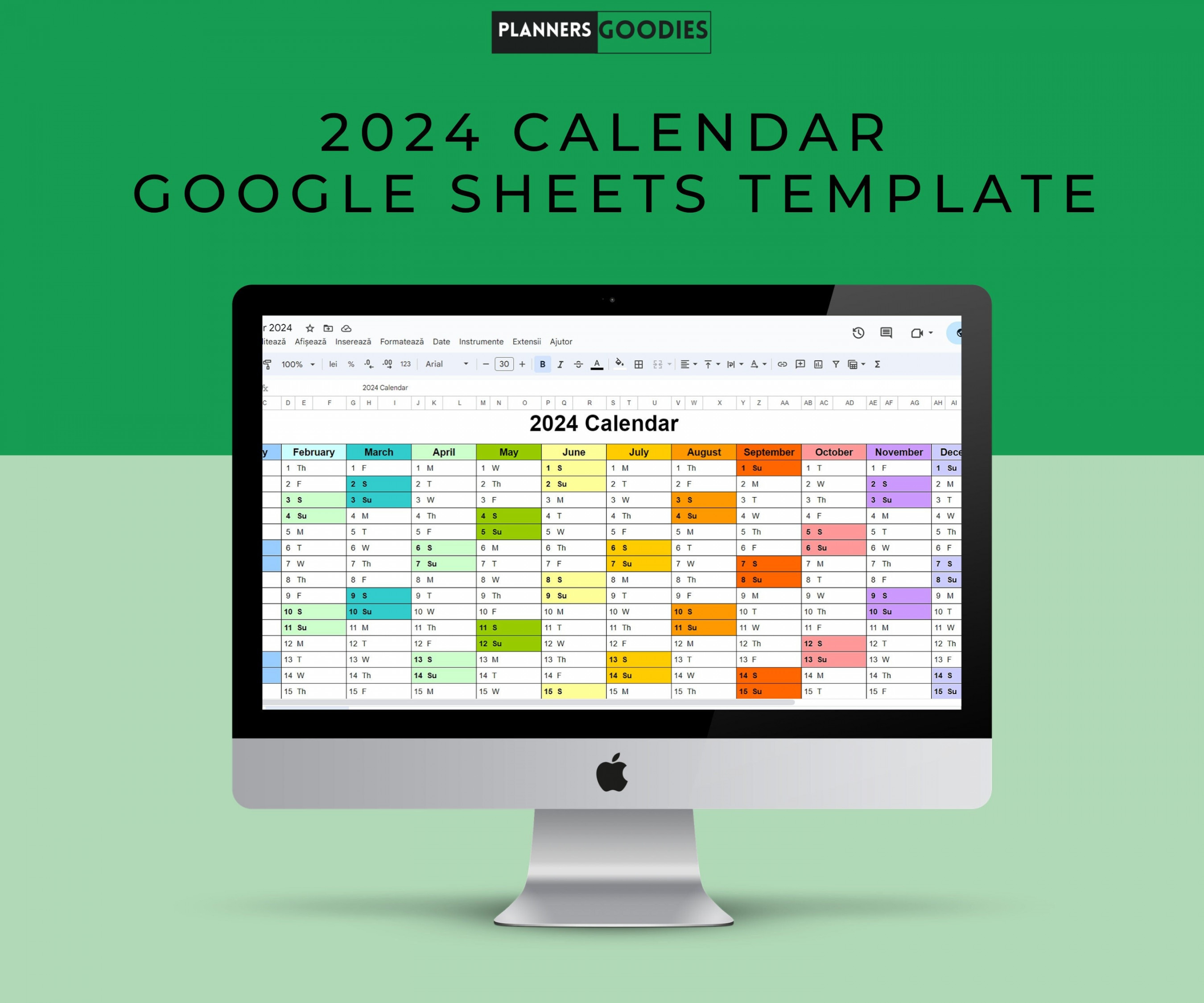 Google Sheets Calendar  Monthly Calendar Productivity - Etsy