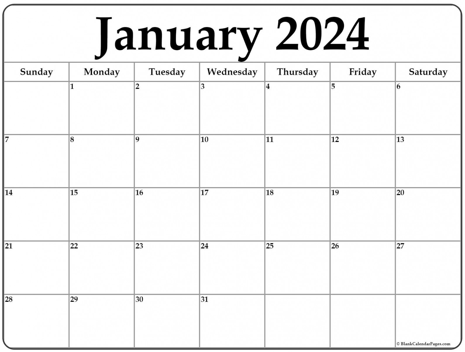 January calendar free printable calendar