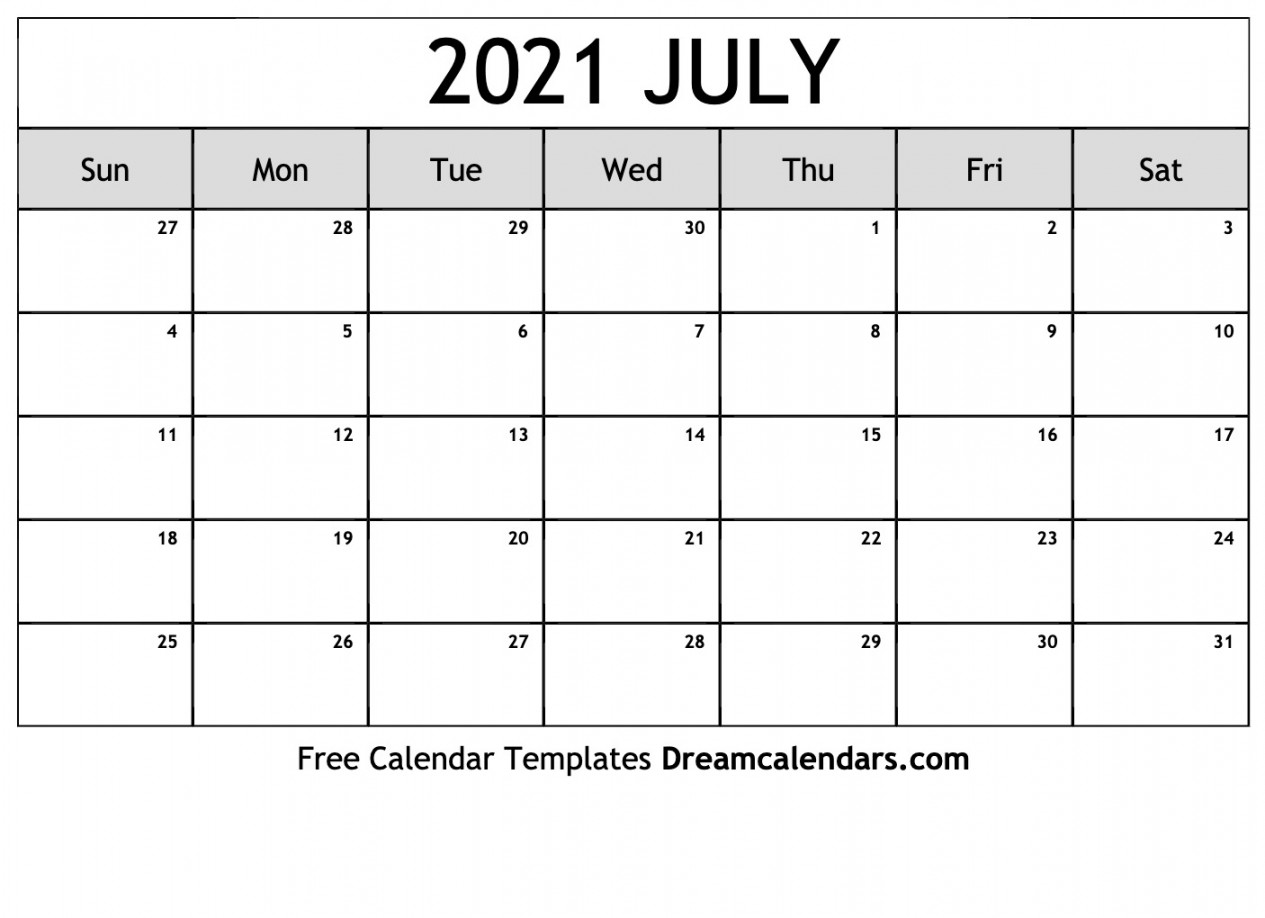 July  calendar  Free blank printable with holidays