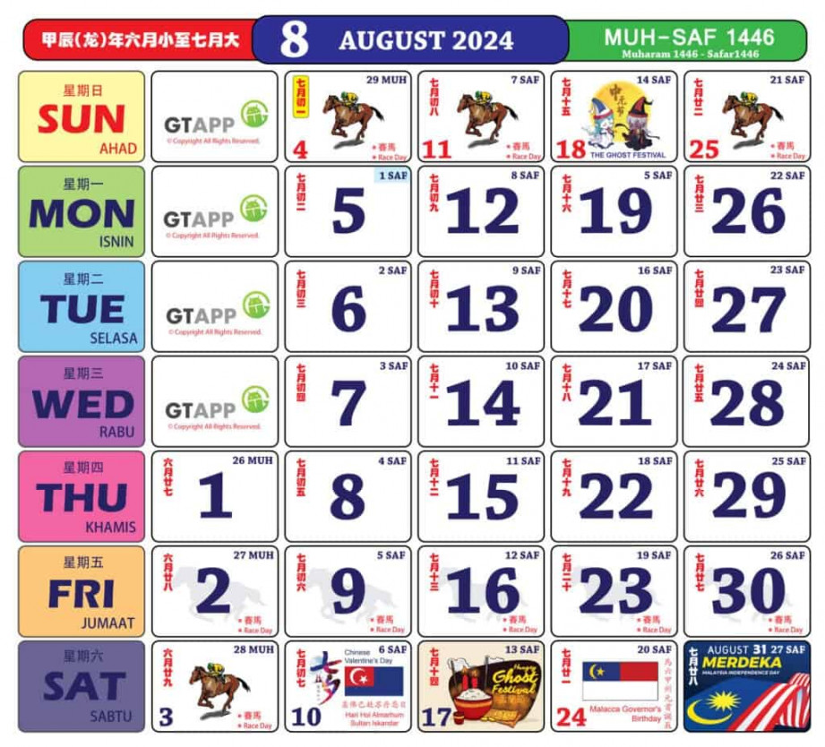 Kalendar : Tarikh Cuti Umum dan Cuti Sekolah KPM