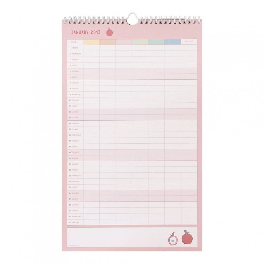 Kikki K Monthly Calendar  Family calendar, Calendar, Blank