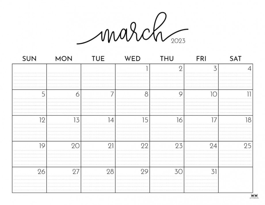March Calendars - FREE Printables Printabulls