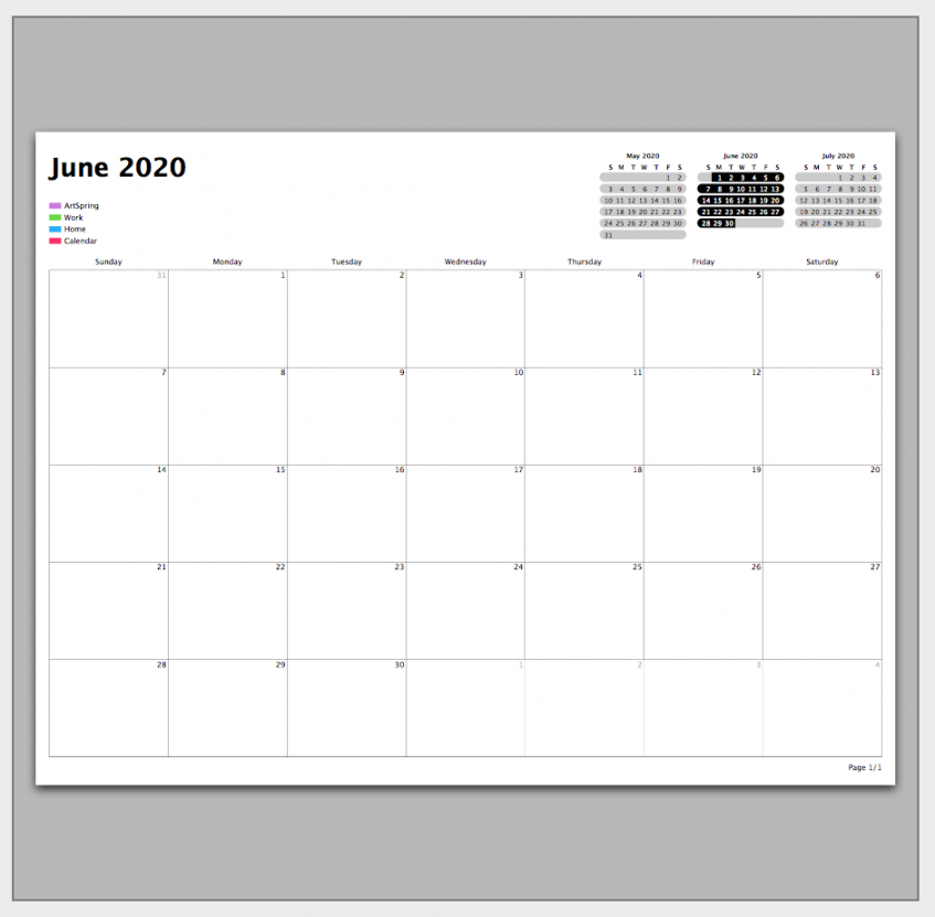 Need June -May calendar template - Apple Community