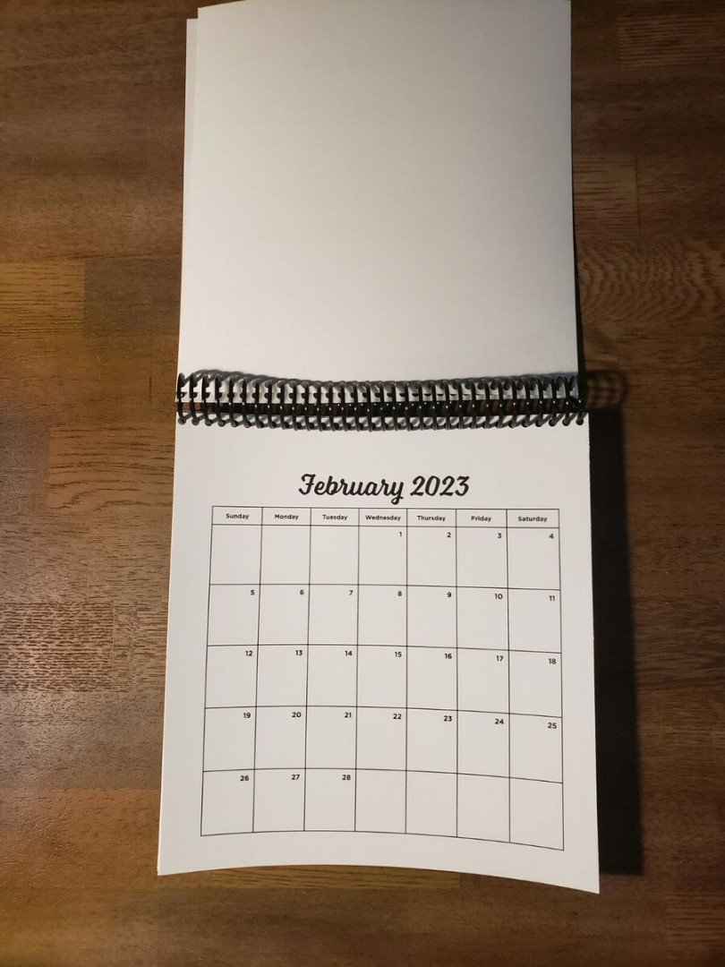 Premade - Unaltered x Blank Scrapbook Calendar