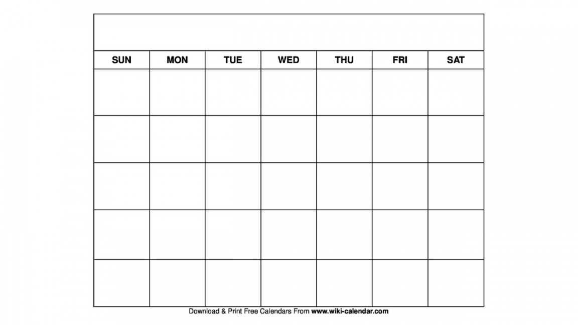 Printable Blank Calendar Templates - Wiki Calendar