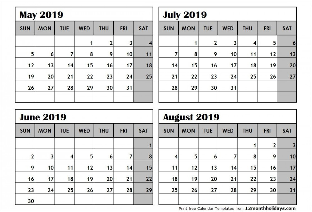 Printable Calendar  Months Per Page  Calendar template, Free