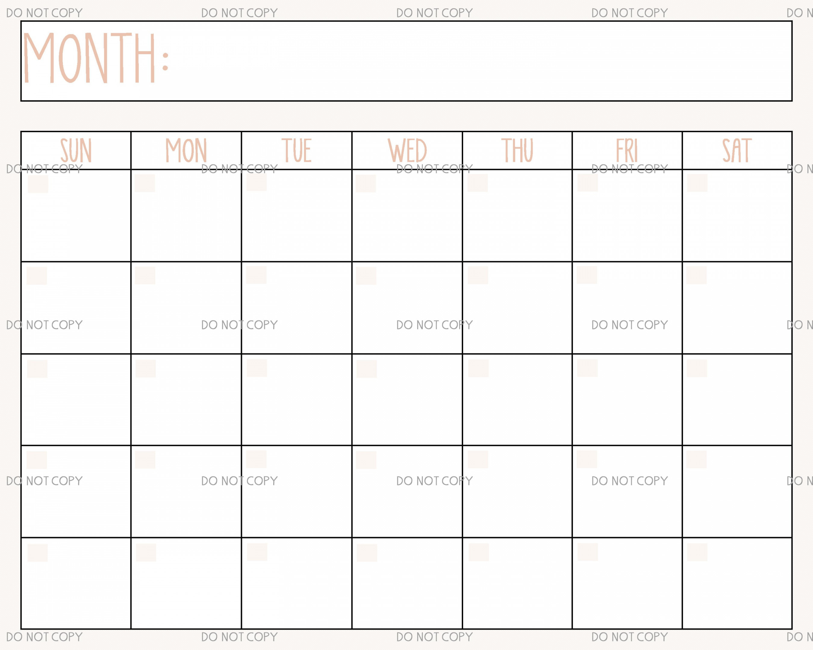 Printable Digital Download Perpetual Blank Calendar - Etsy