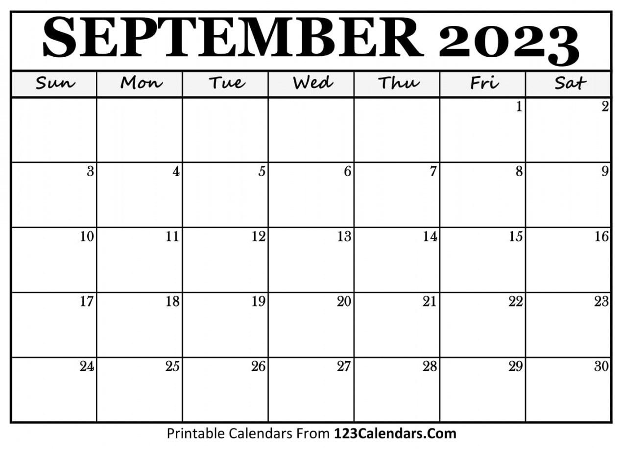 Printable September  Calendar Templates - Calendars