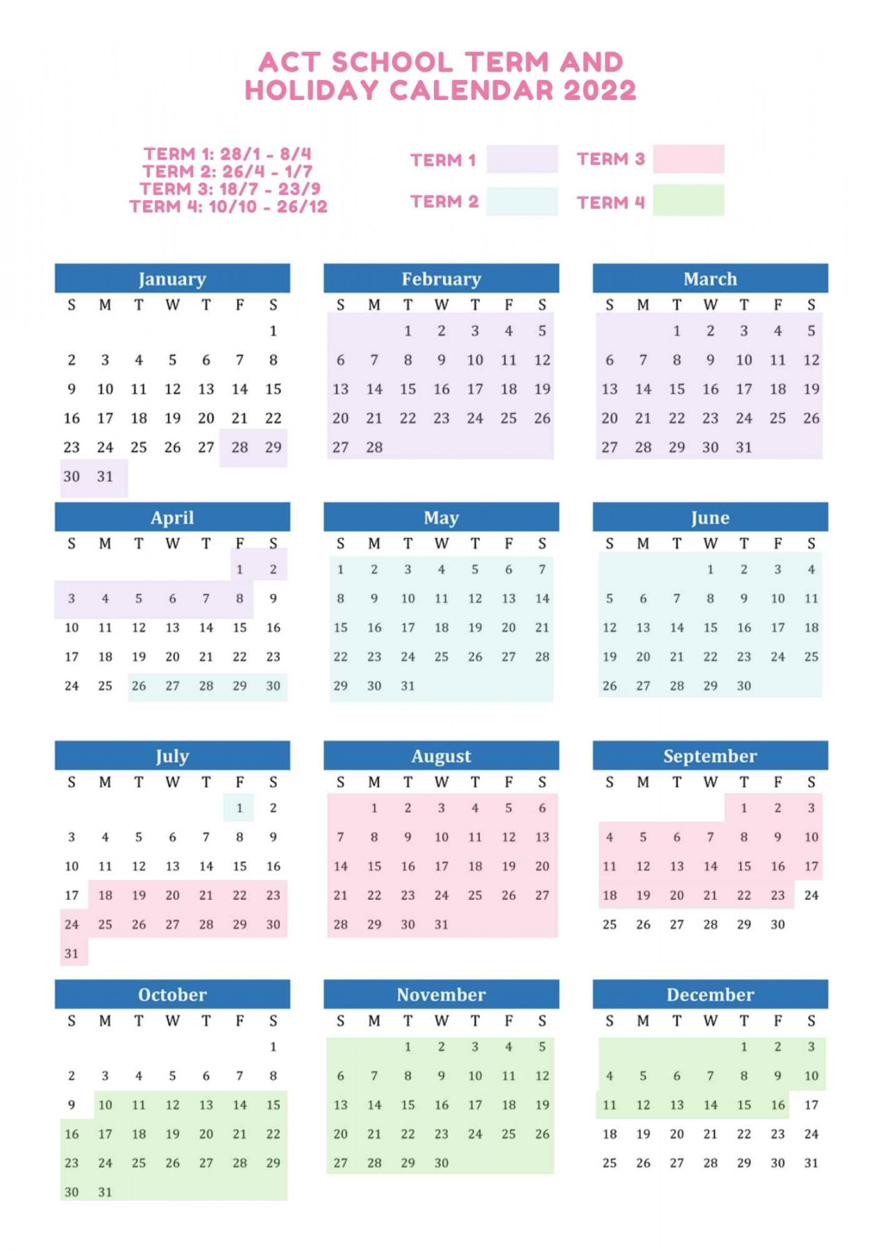 School Holidays and Term Dates Australia