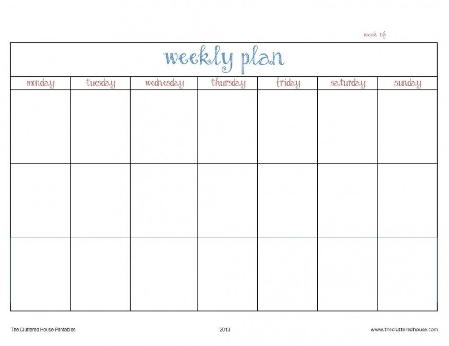 Week Calendar Template  Weekly calendar template, Weekly