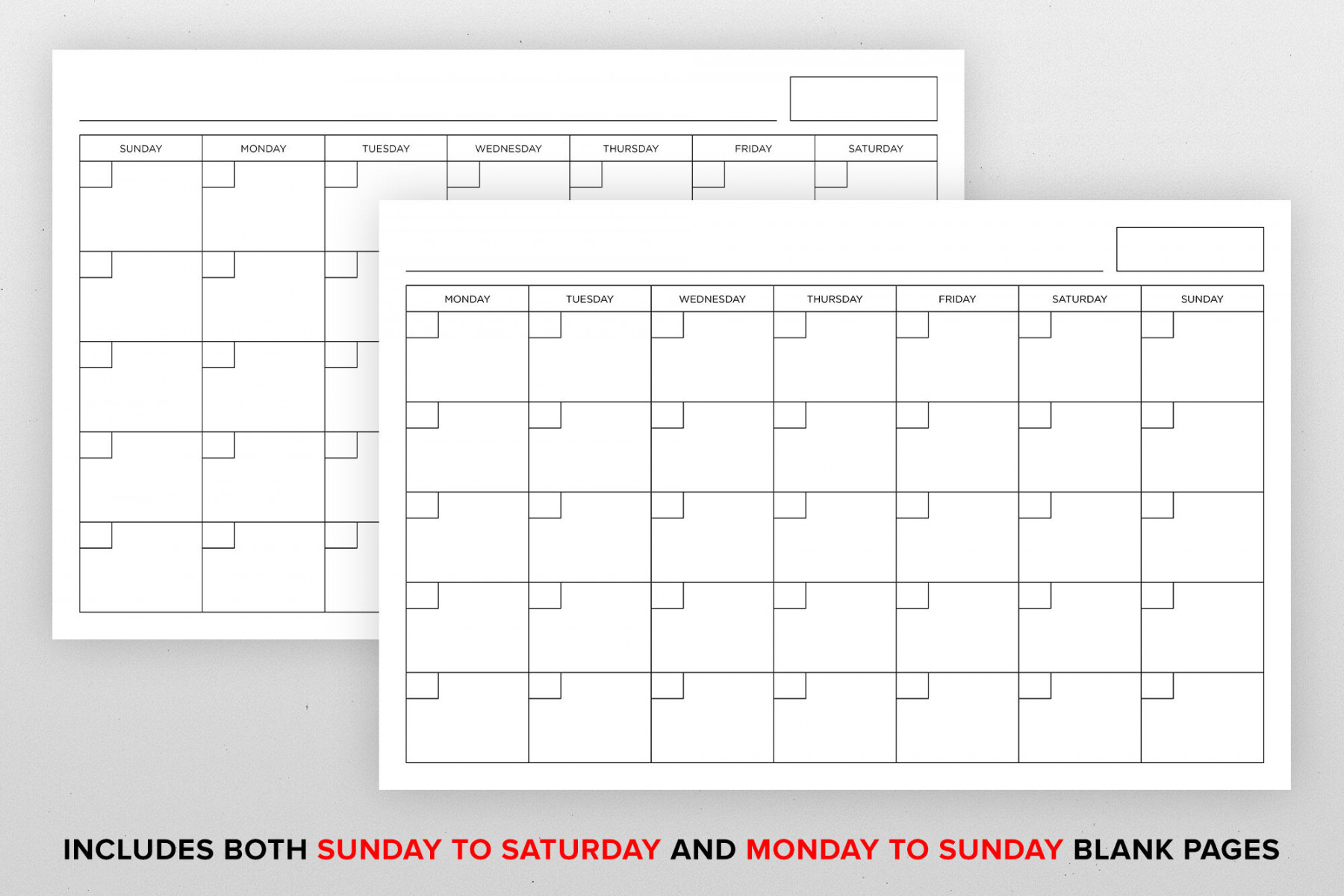 x Inch Blank Calendar Page Template By Running With Foxes   TheHungryJPEG