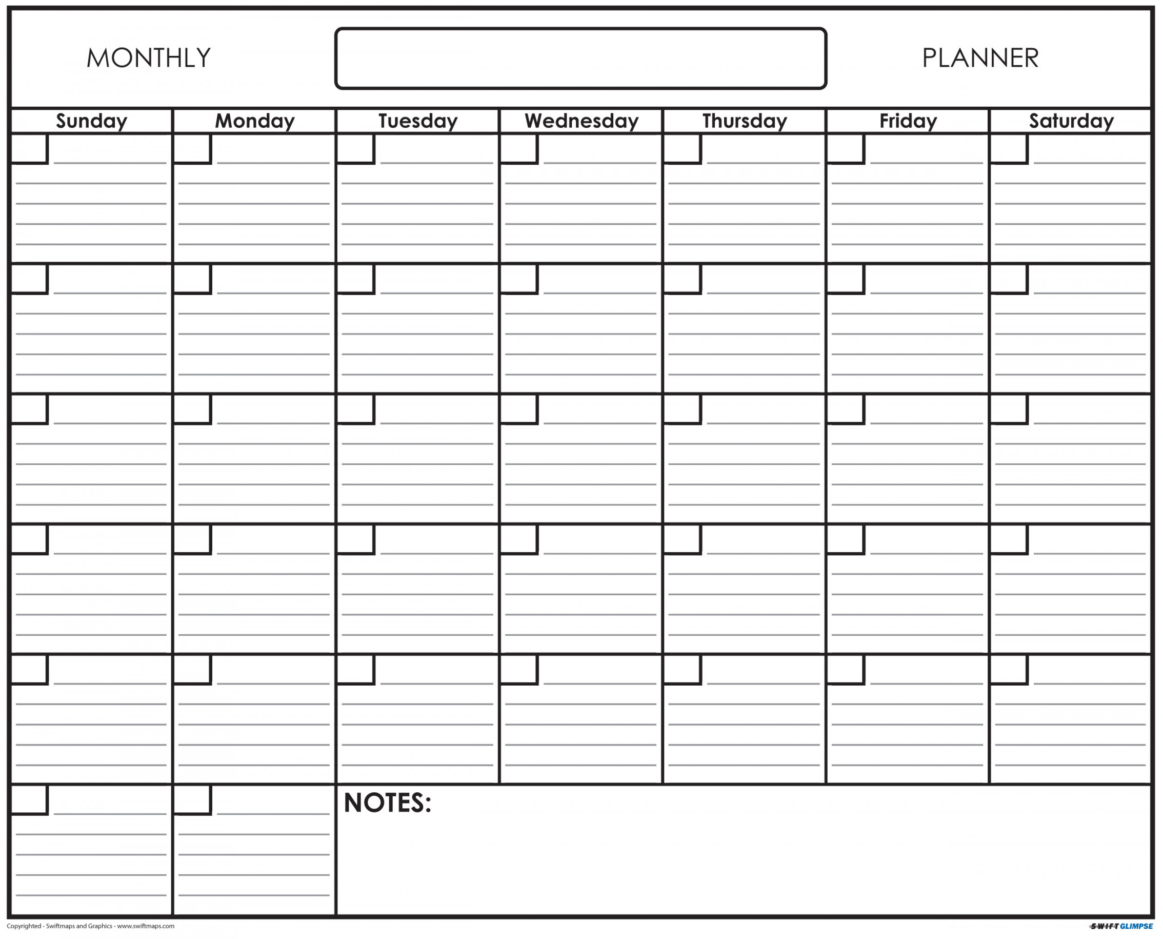 x SwiftGlimpse Large Blank Reusable One Month Wall Calendar Wet & Dry Erase Laminated Monthly Wall Planner