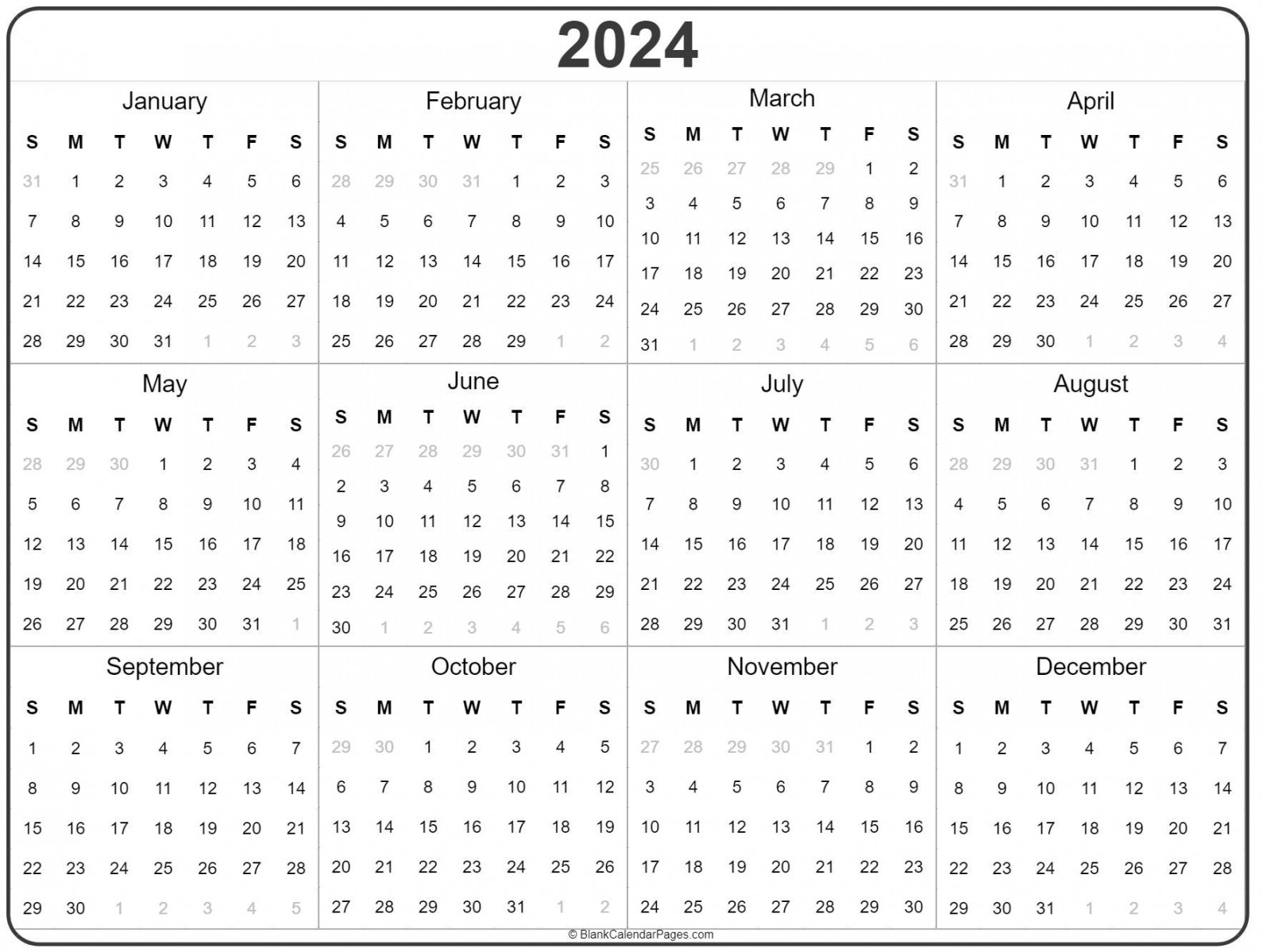 year calendar  yearly printable