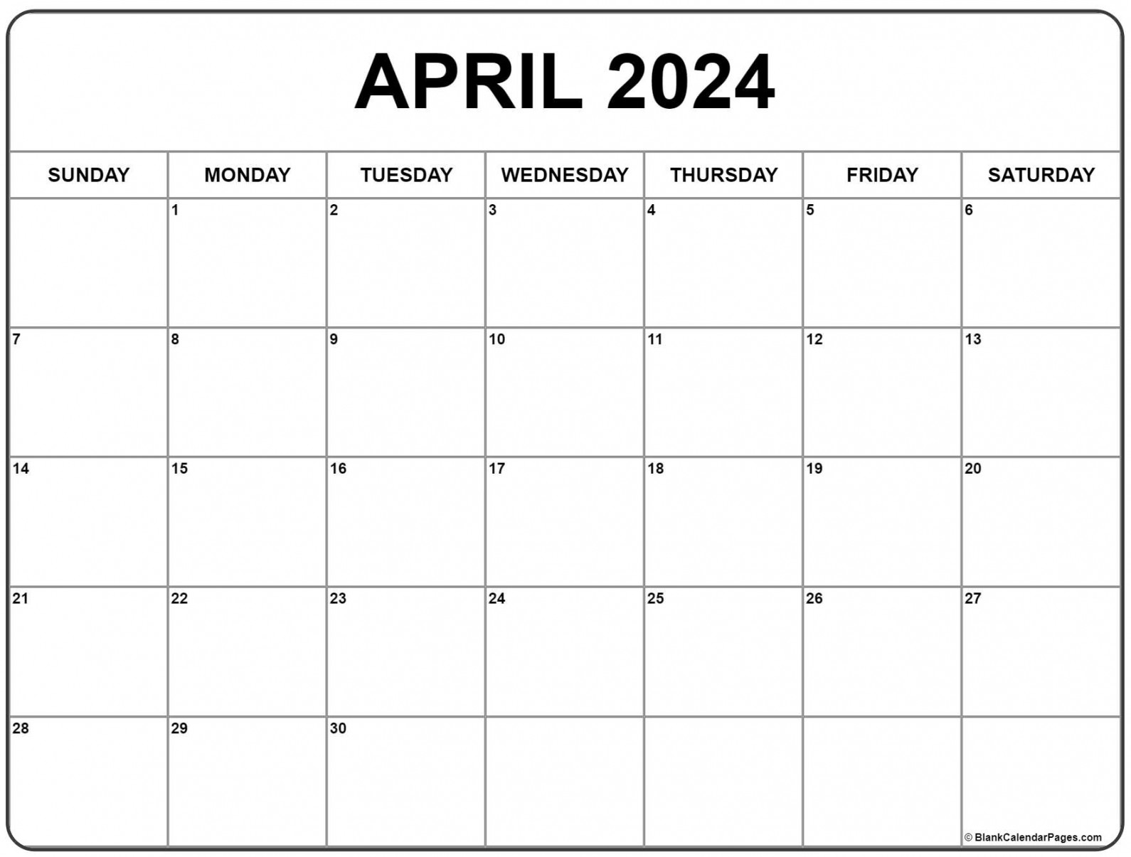 April  calendar  free printable calendar