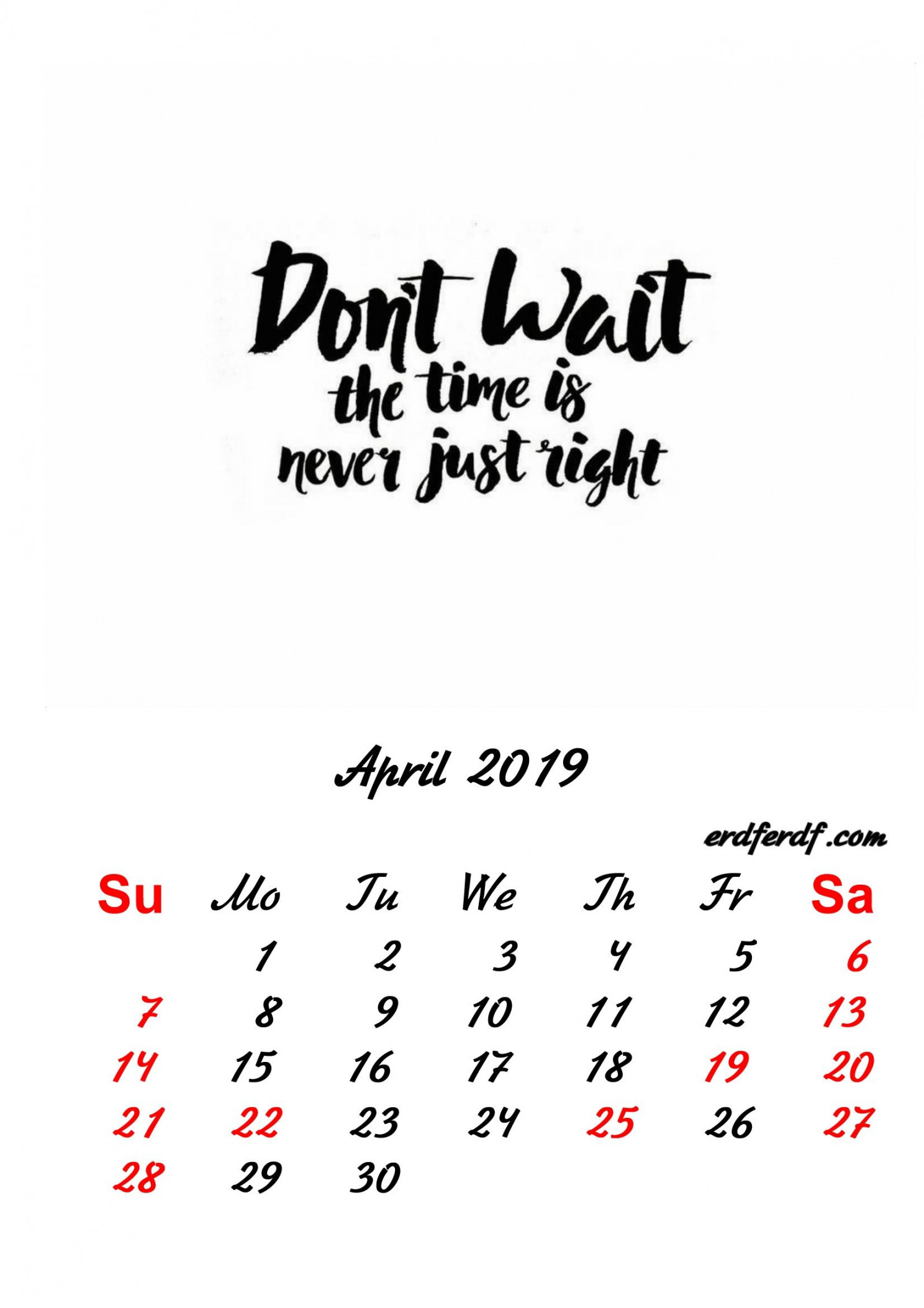 April  Inspirational Quotes Pprintable Calendar