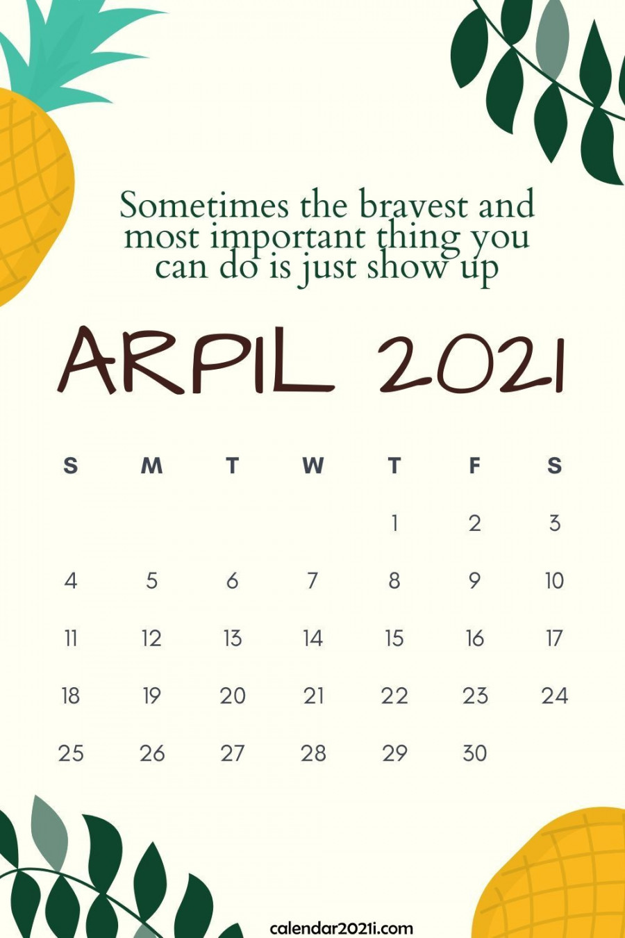 April  Inspiring Calendar with Inspirational Quotes and