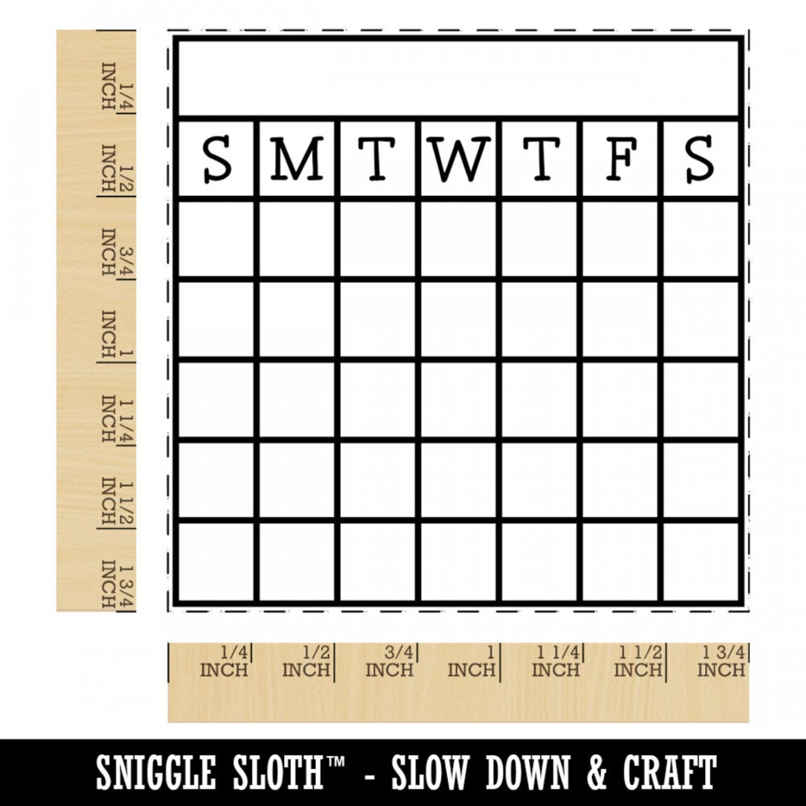 Blank Calendar Goal Habit Tracker Square Rubber Stamp for Stamping