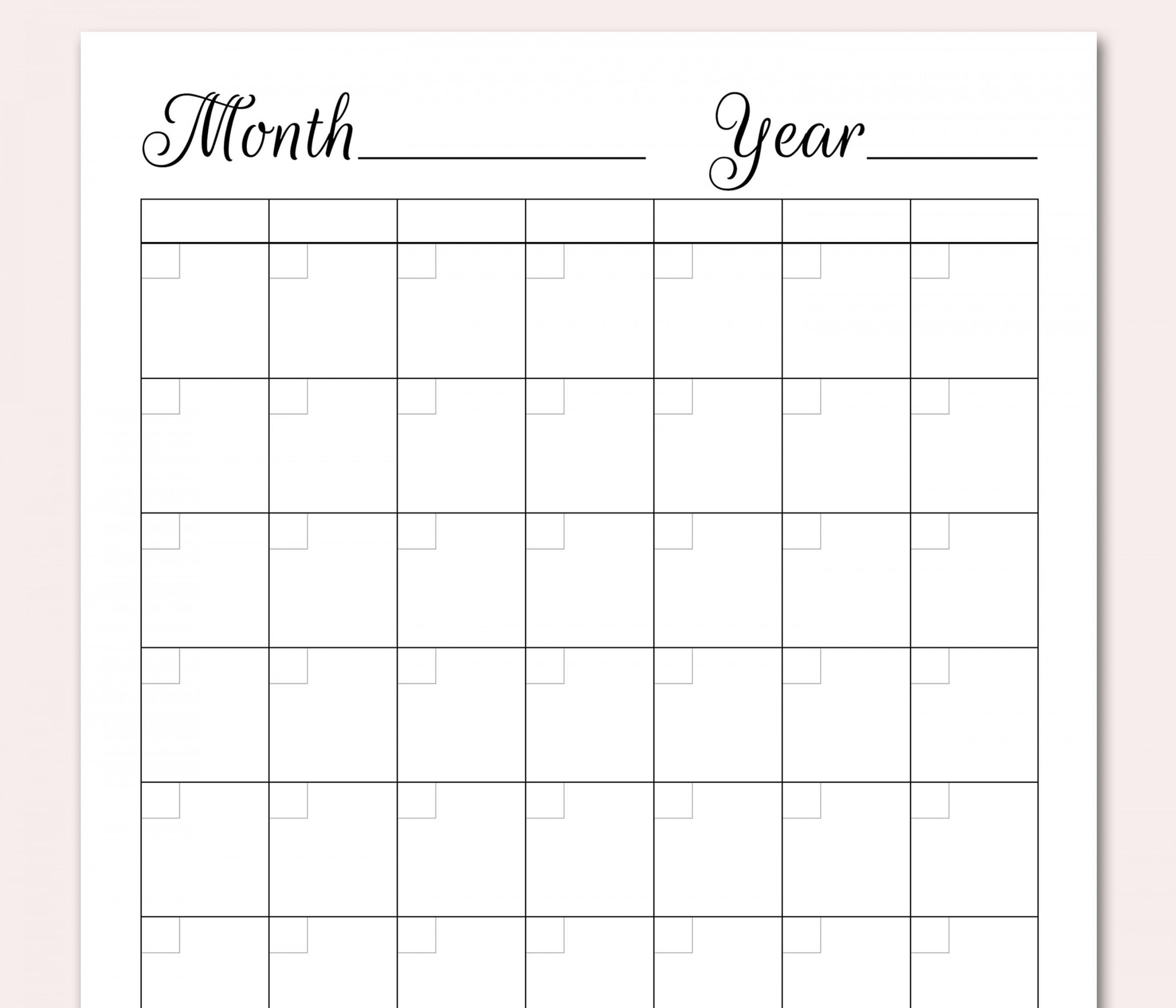 BLANK Calendar Planner Printable PDF, Undated Perpetual Calendar, Todo List  DIY Planners, Monthly Weekly Daily To Do Lists, Letter, A, A