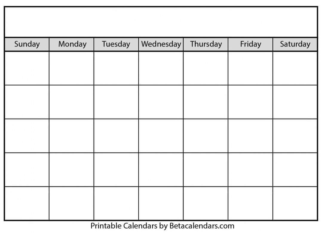 Blank Calendars -  Free Printable