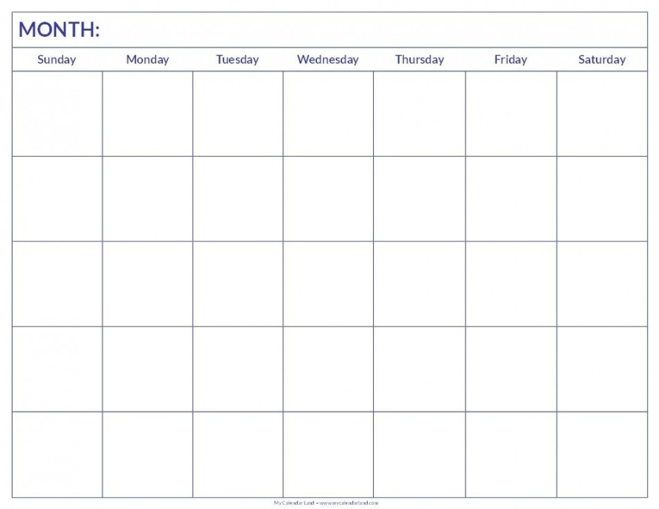 Calendar Month To Print  Blank calendar pages, Blank calendar