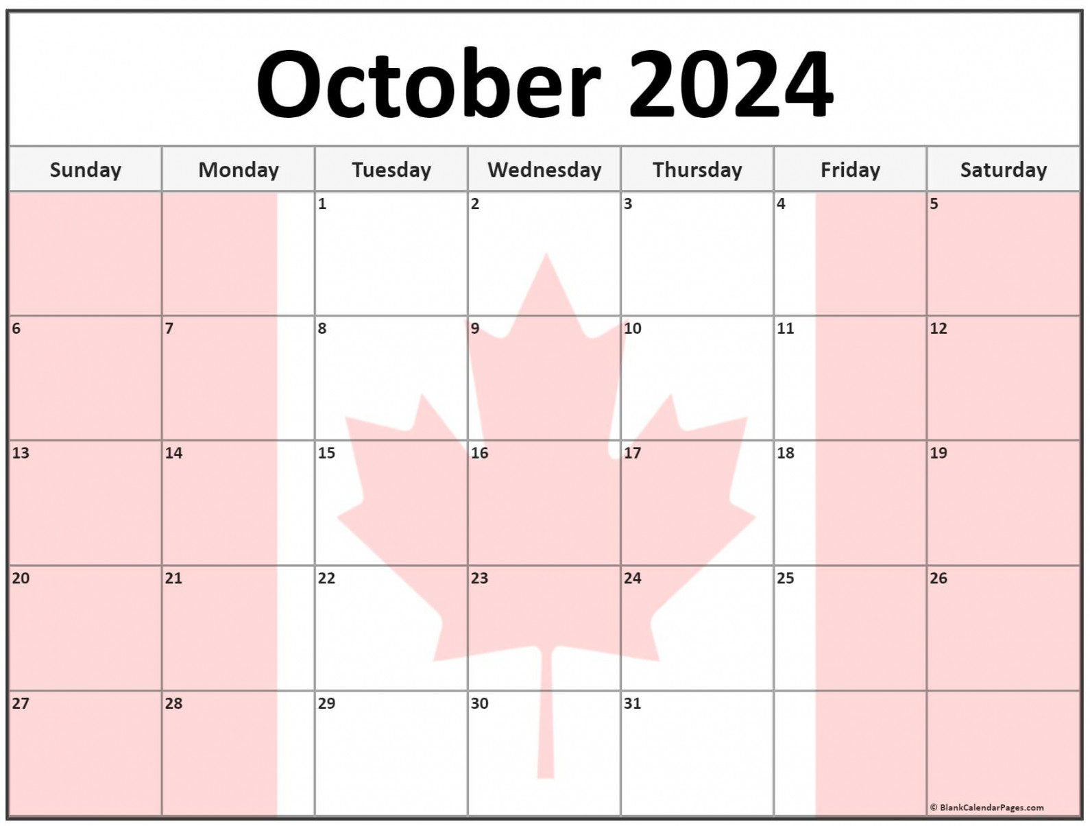 Collection of October  photo calendars with image filters.