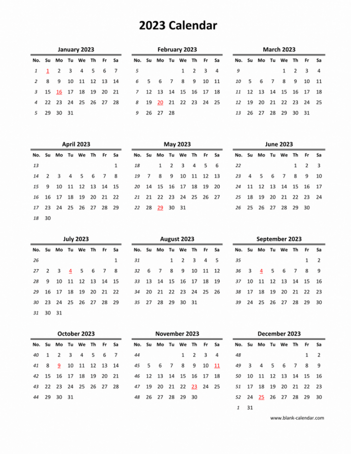 Download Blank Calendar  ( months on one page, vertical)