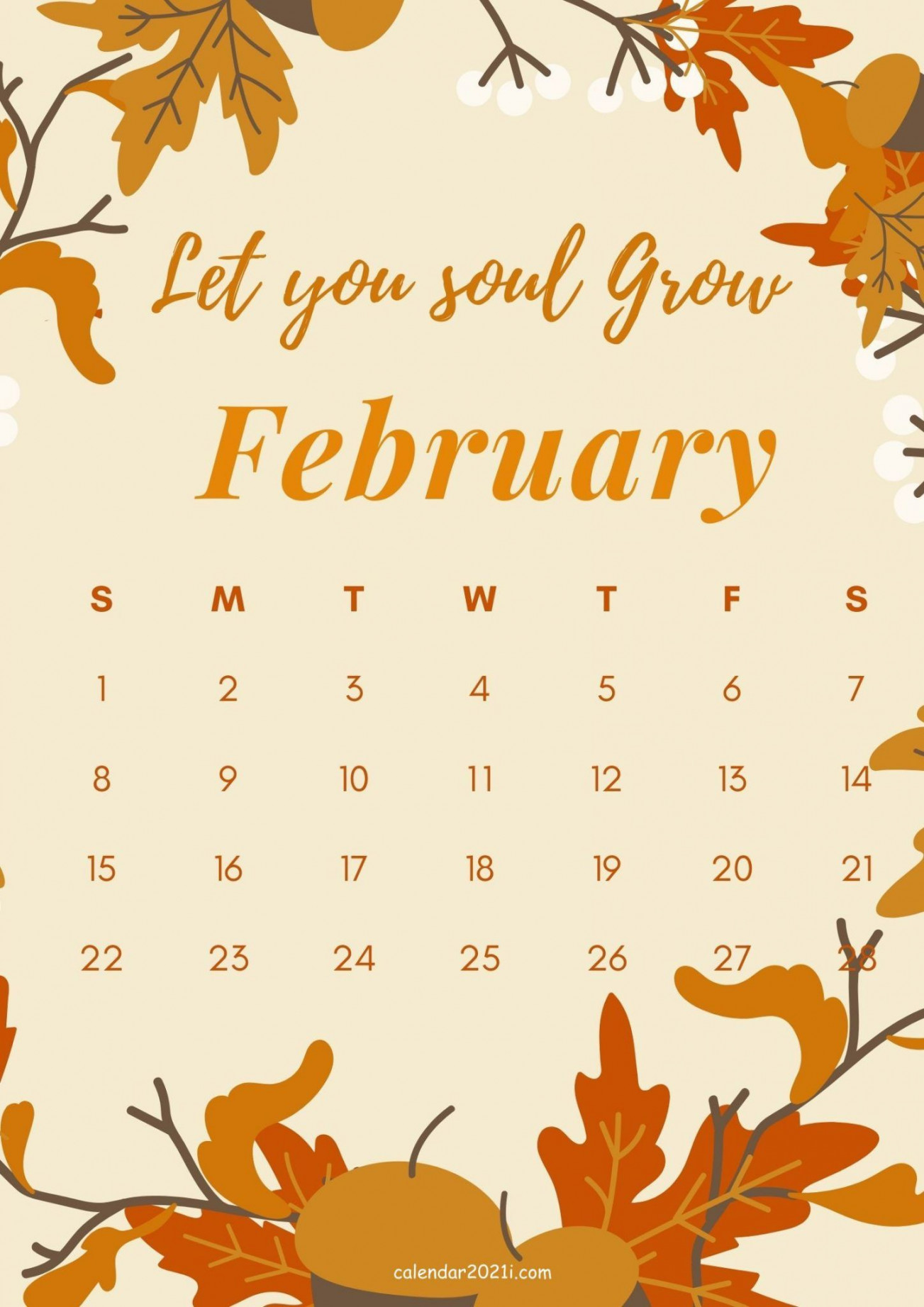 February  Motivational Quote Calendar  Monthly calendar