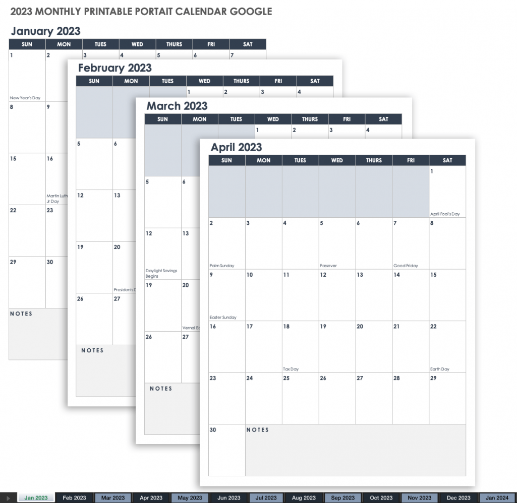Free Google Sheets Monthly Calendar Templates  Smartsheet