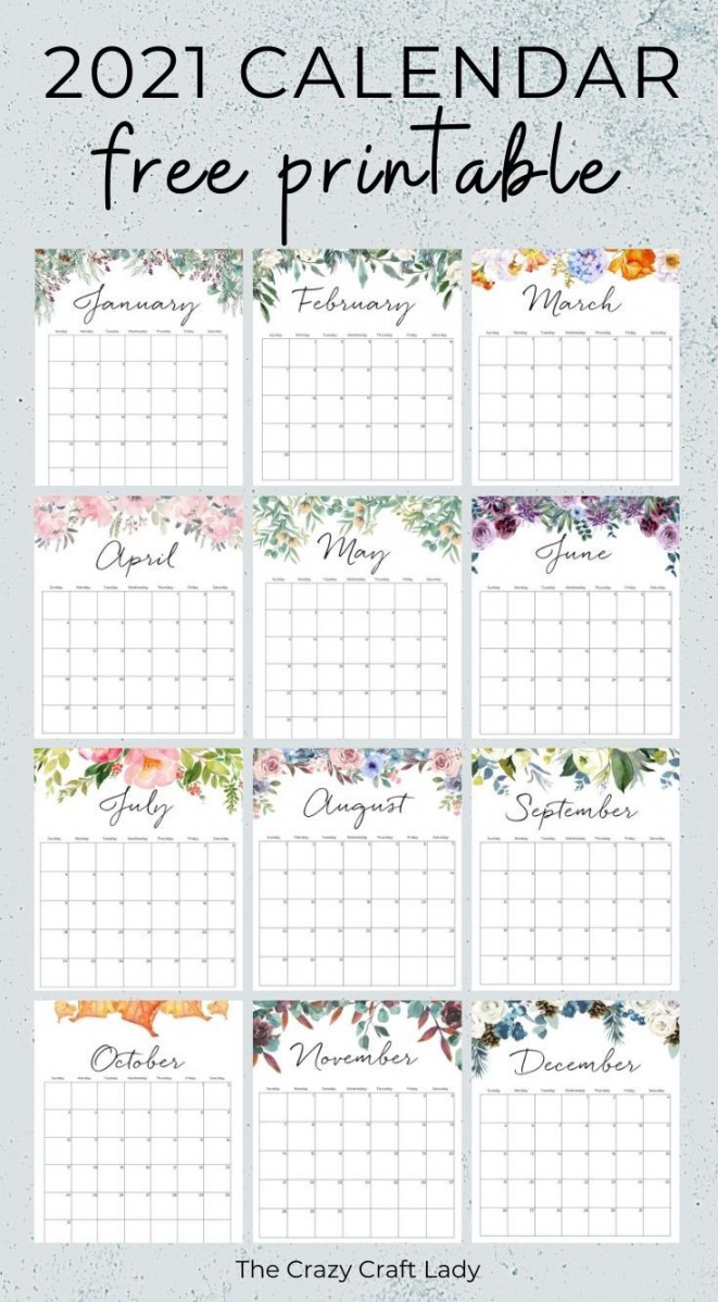 Free Printable Floral Wall Calendar  Printable calendar