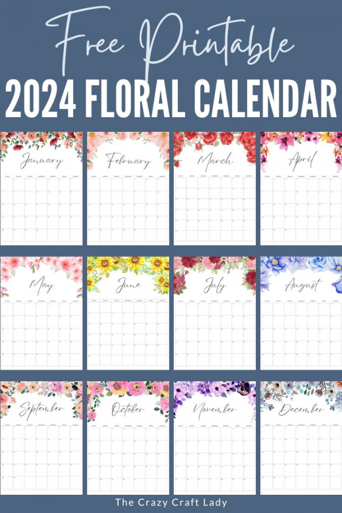Free Printable Floral Wall Calendar - The Crazy Craft Lady